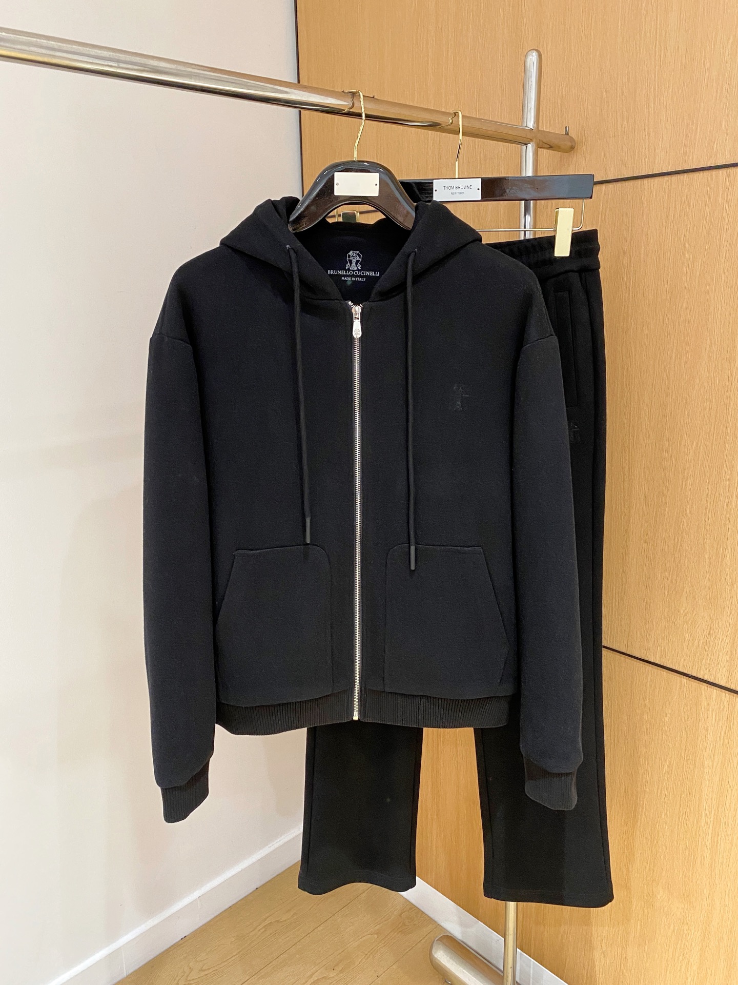 。一套发售 独家首发❤️高端原单品质BC 老钱风穿搭 重磅羊毛羊绒套装！飞行夹克拉链翻领羊绒外套搭配 直