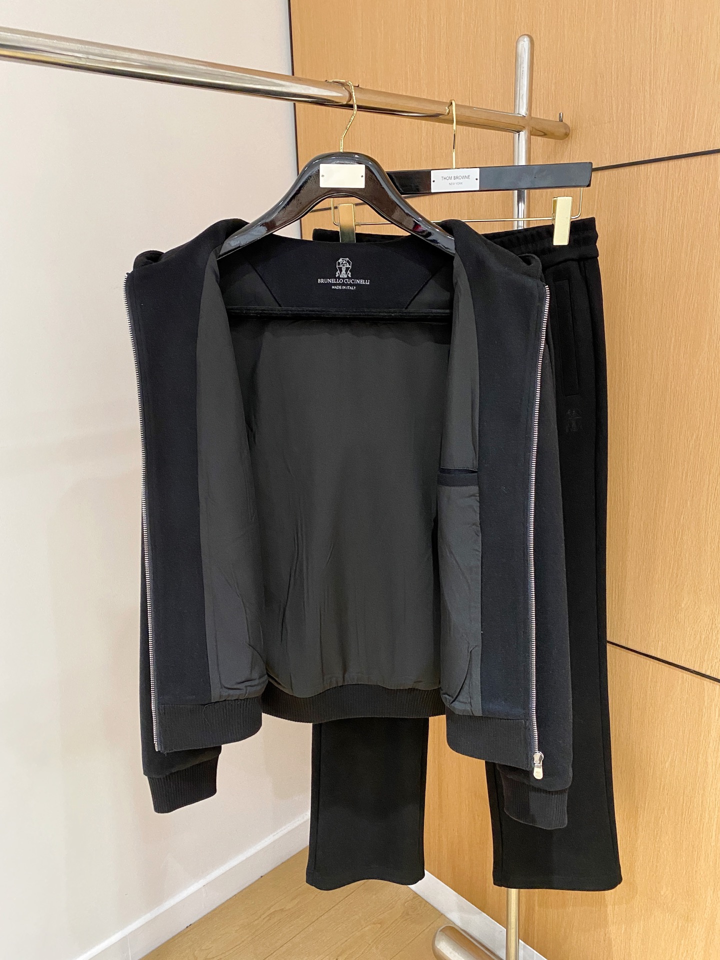 。一套发售 独家首发❤️高端原单品质BC 老钱风穿搭 重磅羊毛羊绒套装！飞行夹克拉链翻领羊绒外套搭配 直