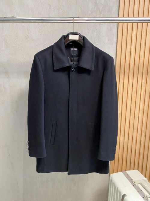 Zegna Men's Classic Two-Button Business Casual Slim Fit Wool-Blend Coat 1 Zegna Men's Classic Two-Button Business Casual Slim Fit Wool-Blend Coat