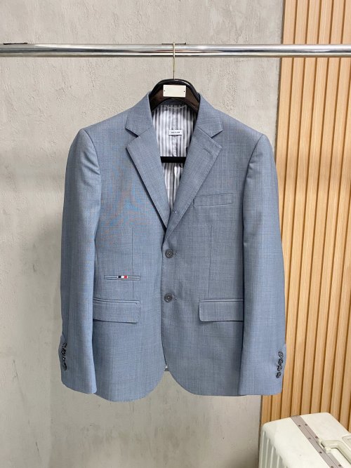 Thom Browne Men's Wool Single-Breasted Blazer - Slim Fit, Four-Bar Detail 1 Thom Browne Men's Wool Single-Breasted Blazer - Slim Fit, Four-Bar Detail