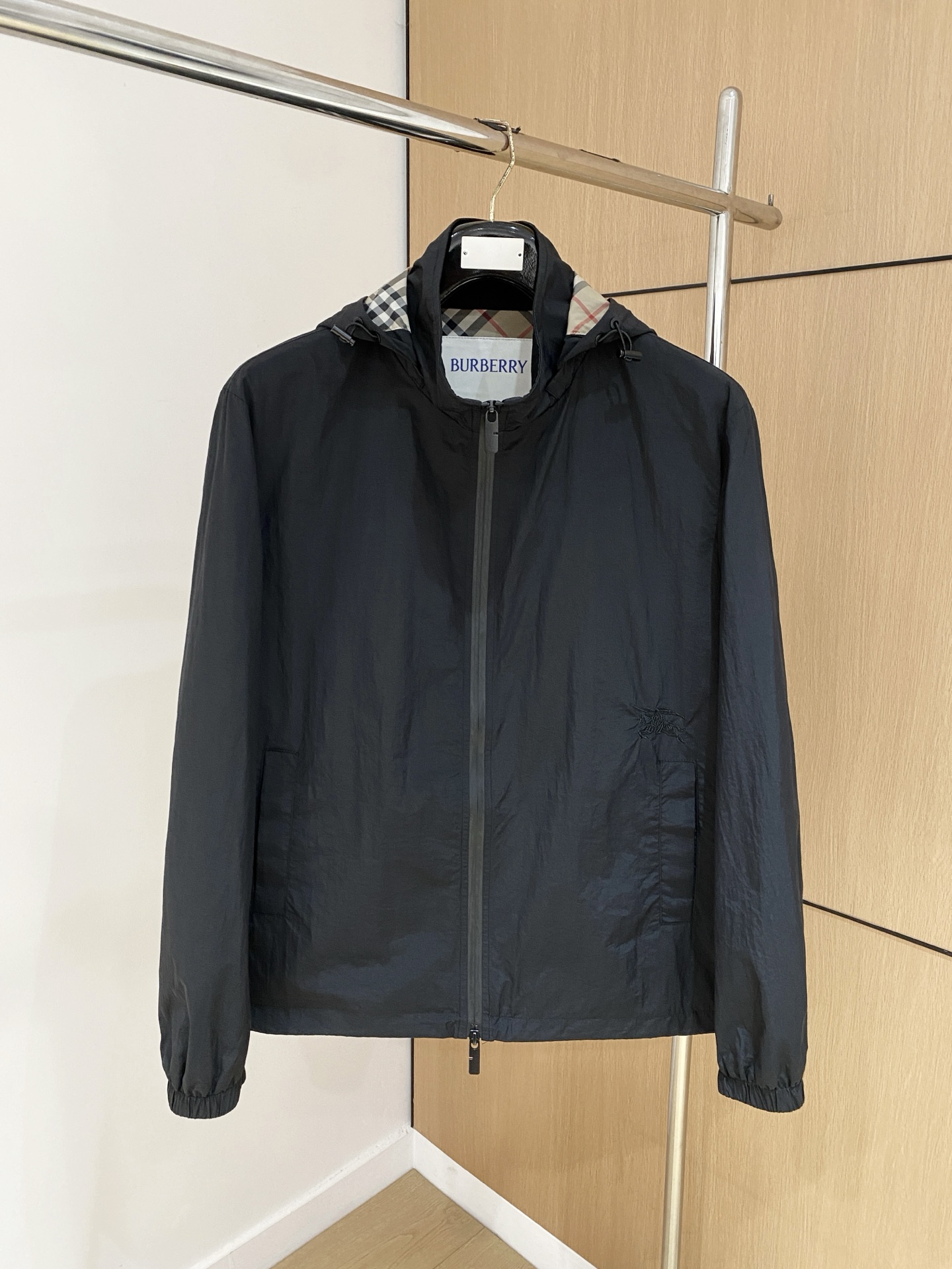 Burberry Black Hooded Zip Jacket