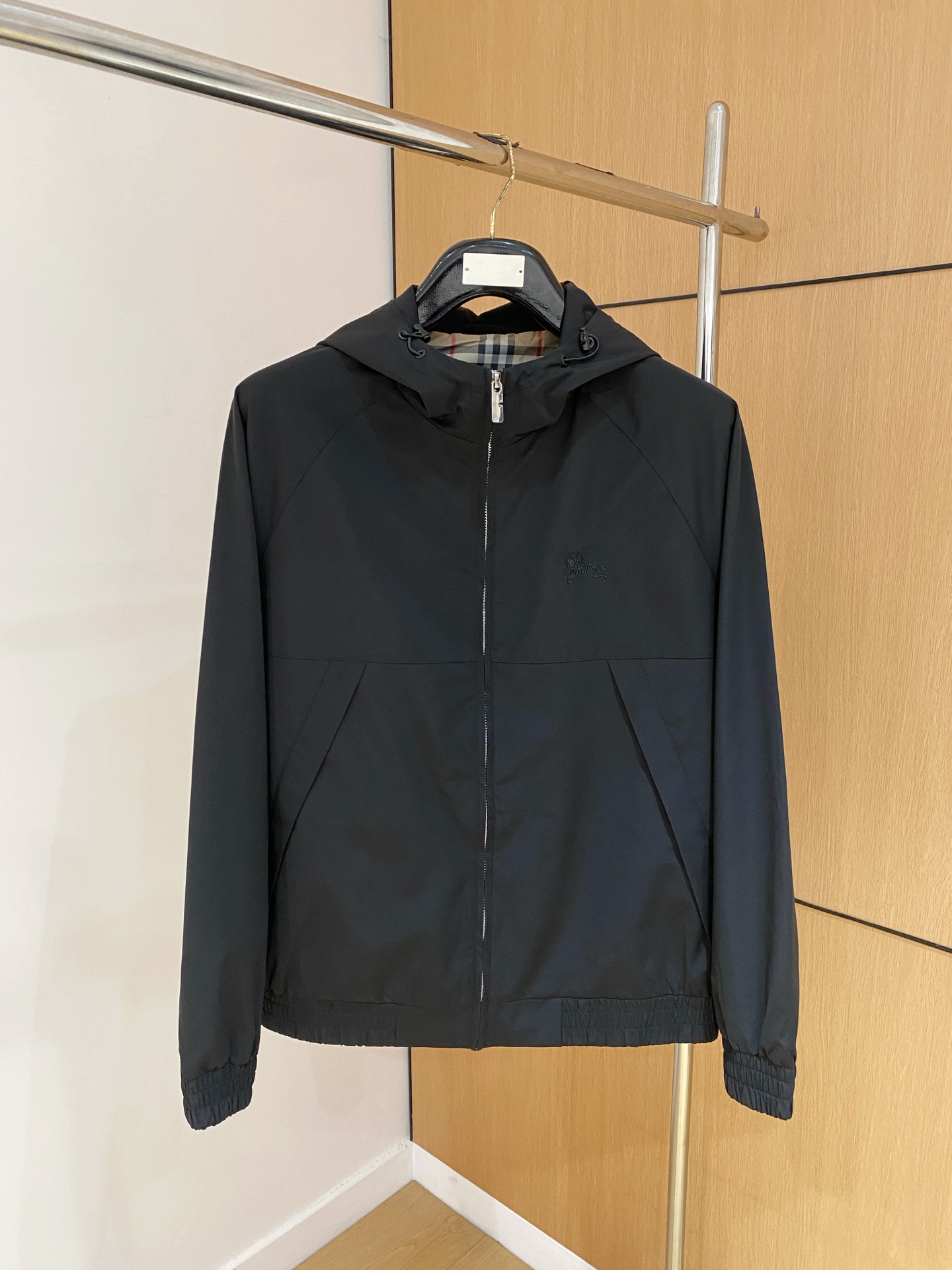 Burberry Black Hooded Zip Jacket