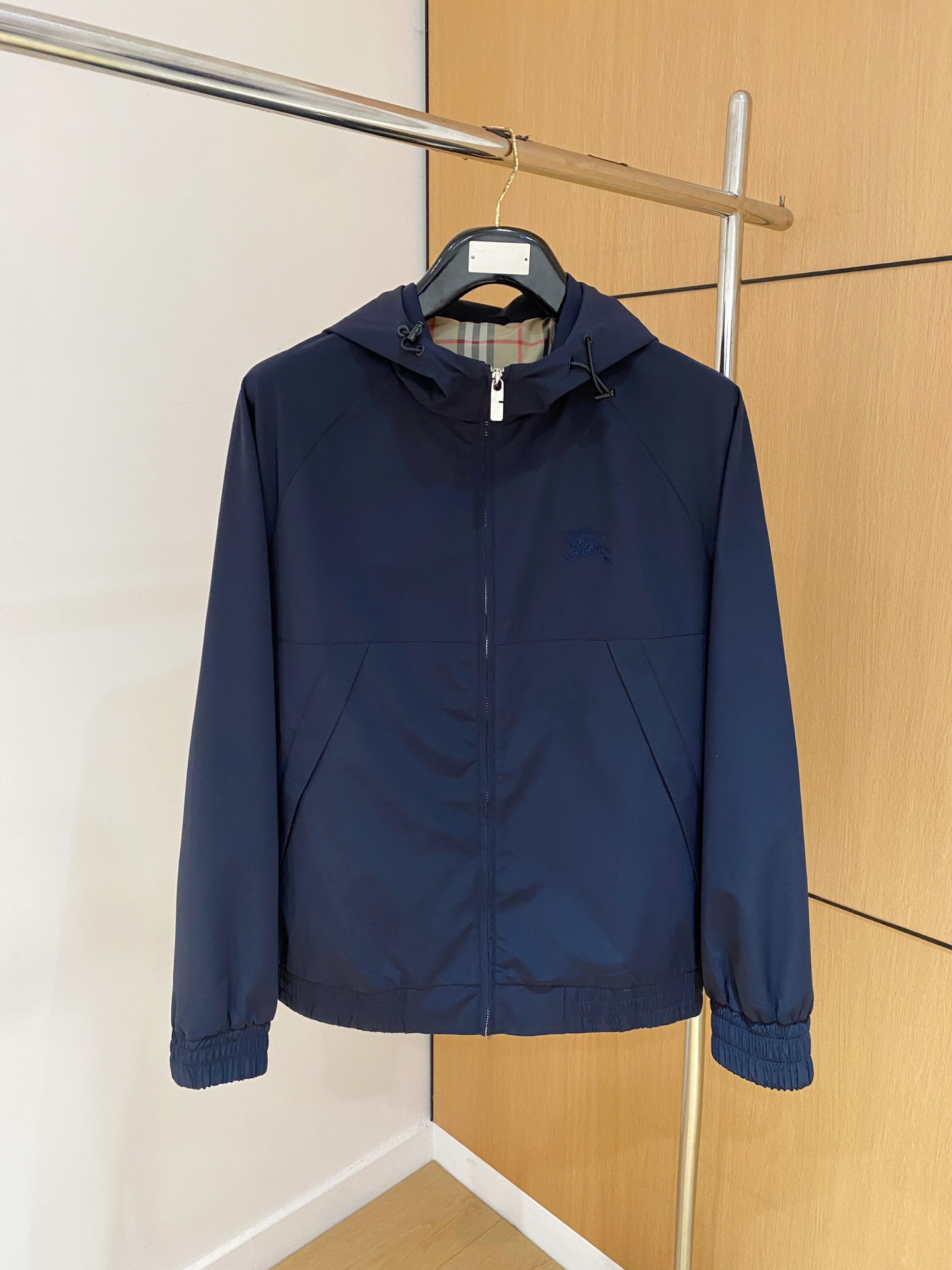 Burberry Navy Hooded Zip Jacket