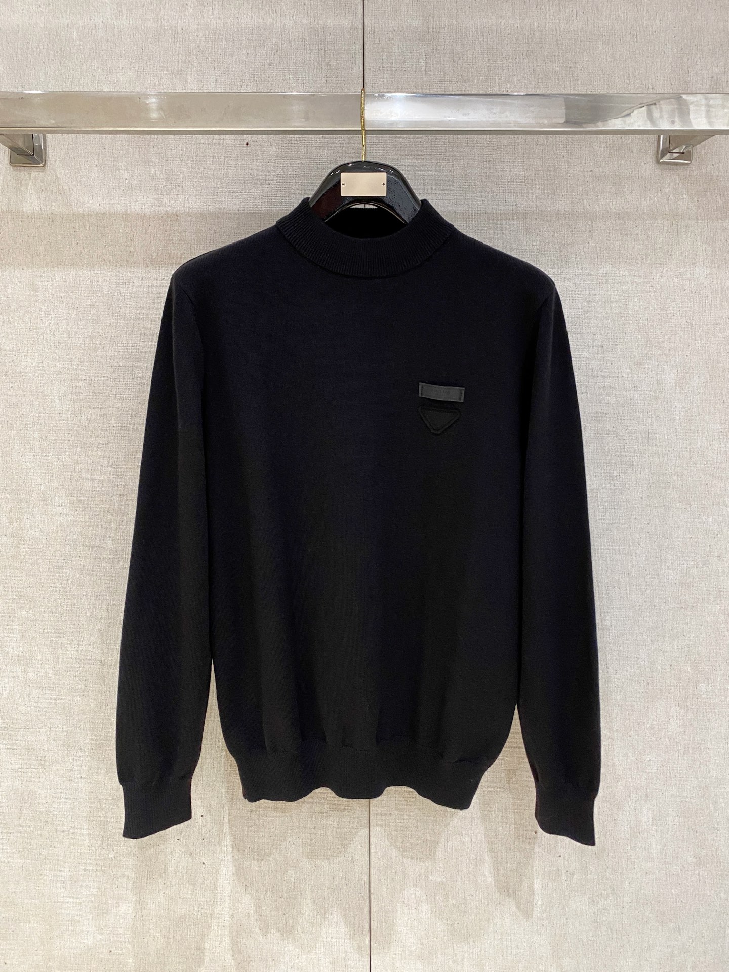 Prada Black Logo Crew Neck Sweater