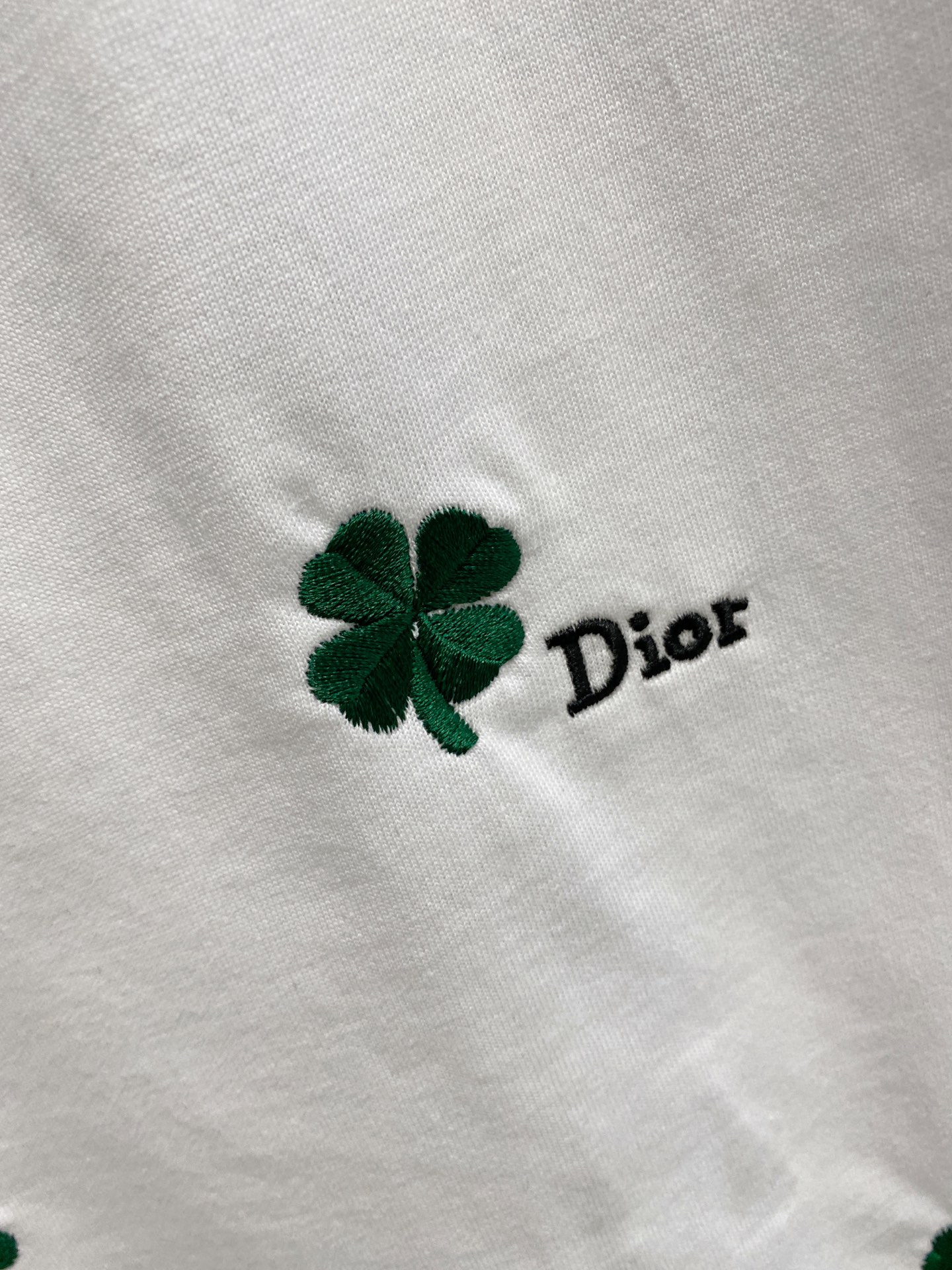 Dior Clover Embroidery Short Sleeve T-Shirt