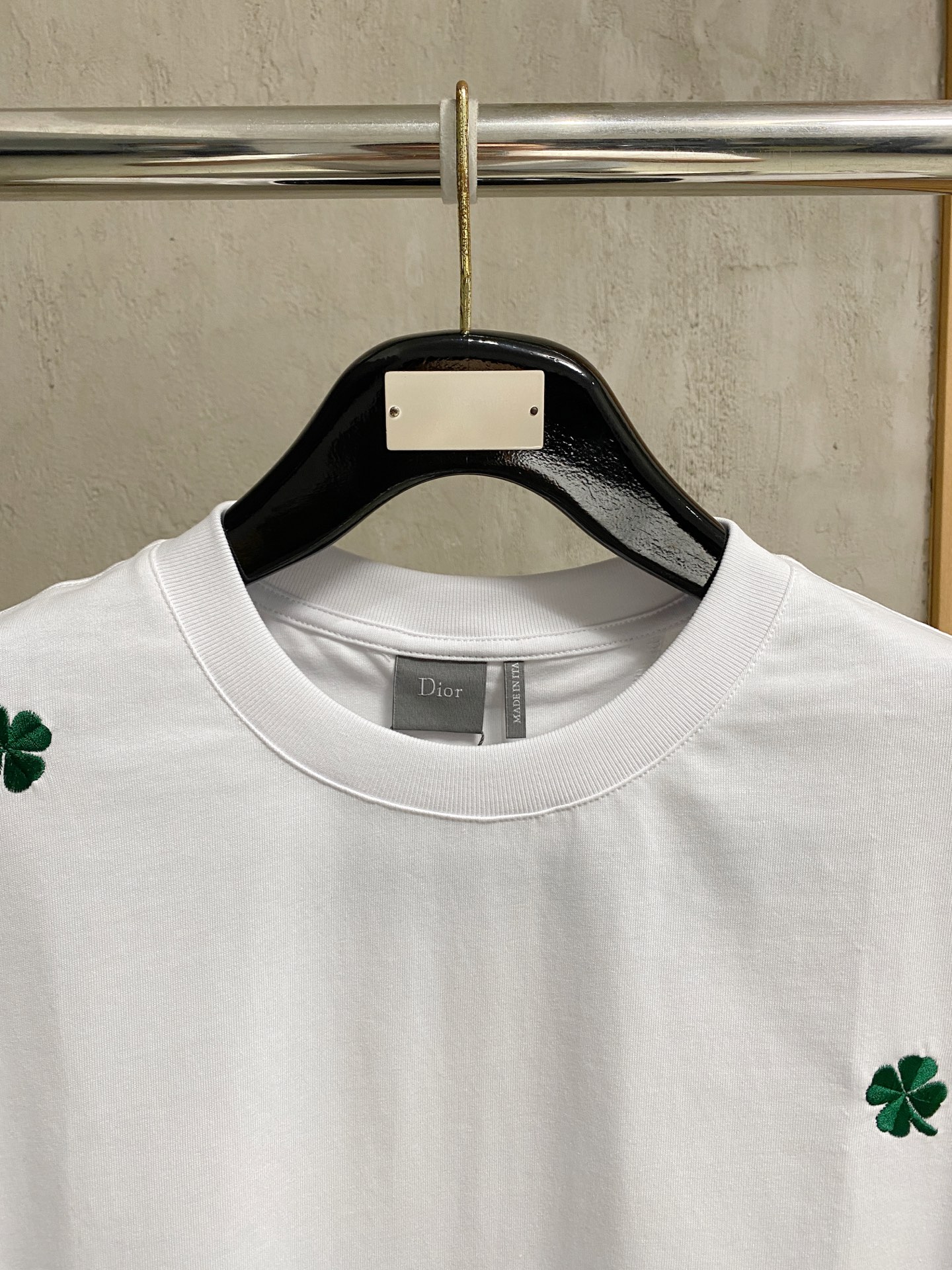 Dior Clover Embroidery Short Sleeve T-Shirt
