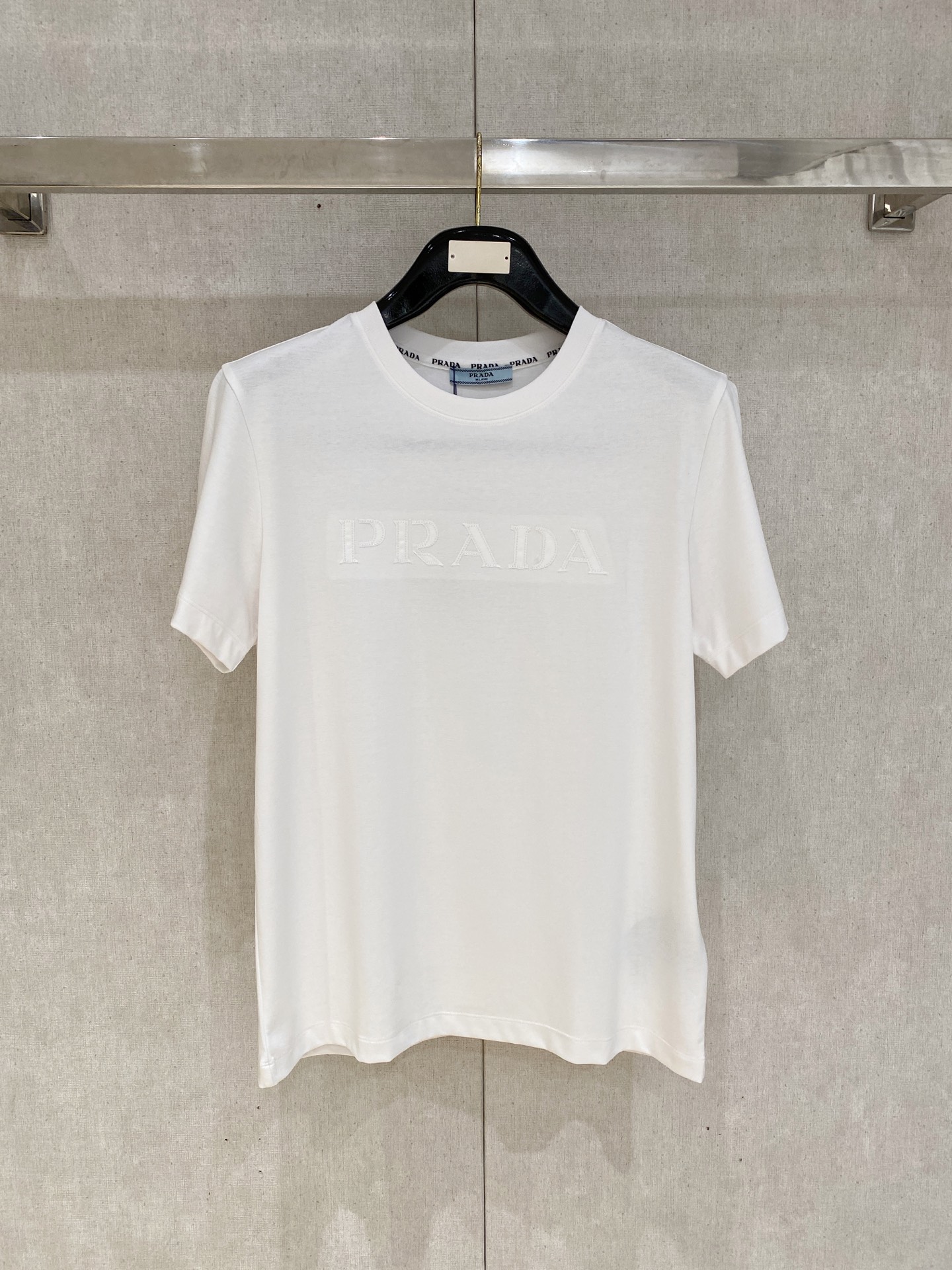 Prada White Tonal Logo T-Shirt