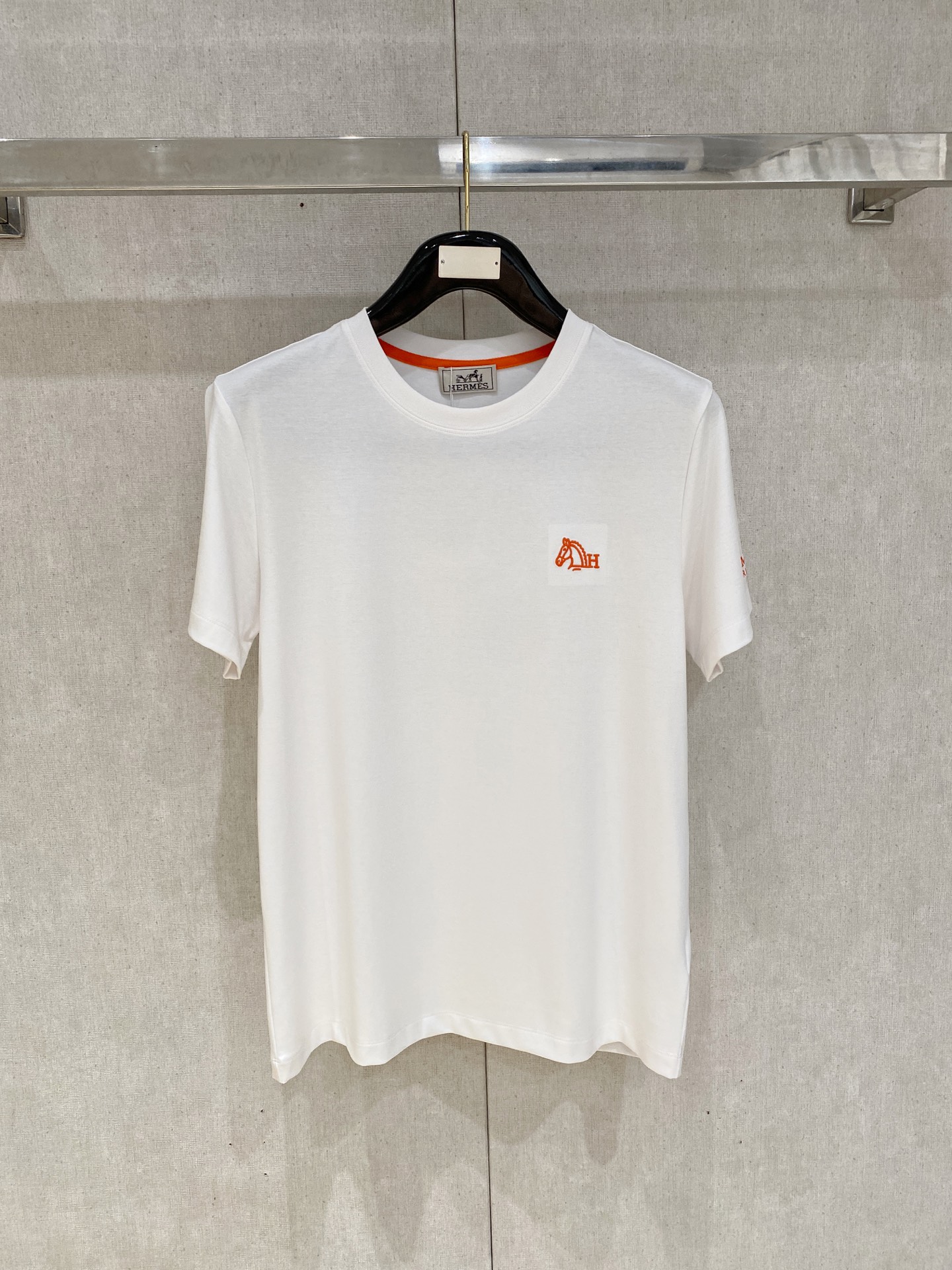Hermes White Chest Logo T-Shirt