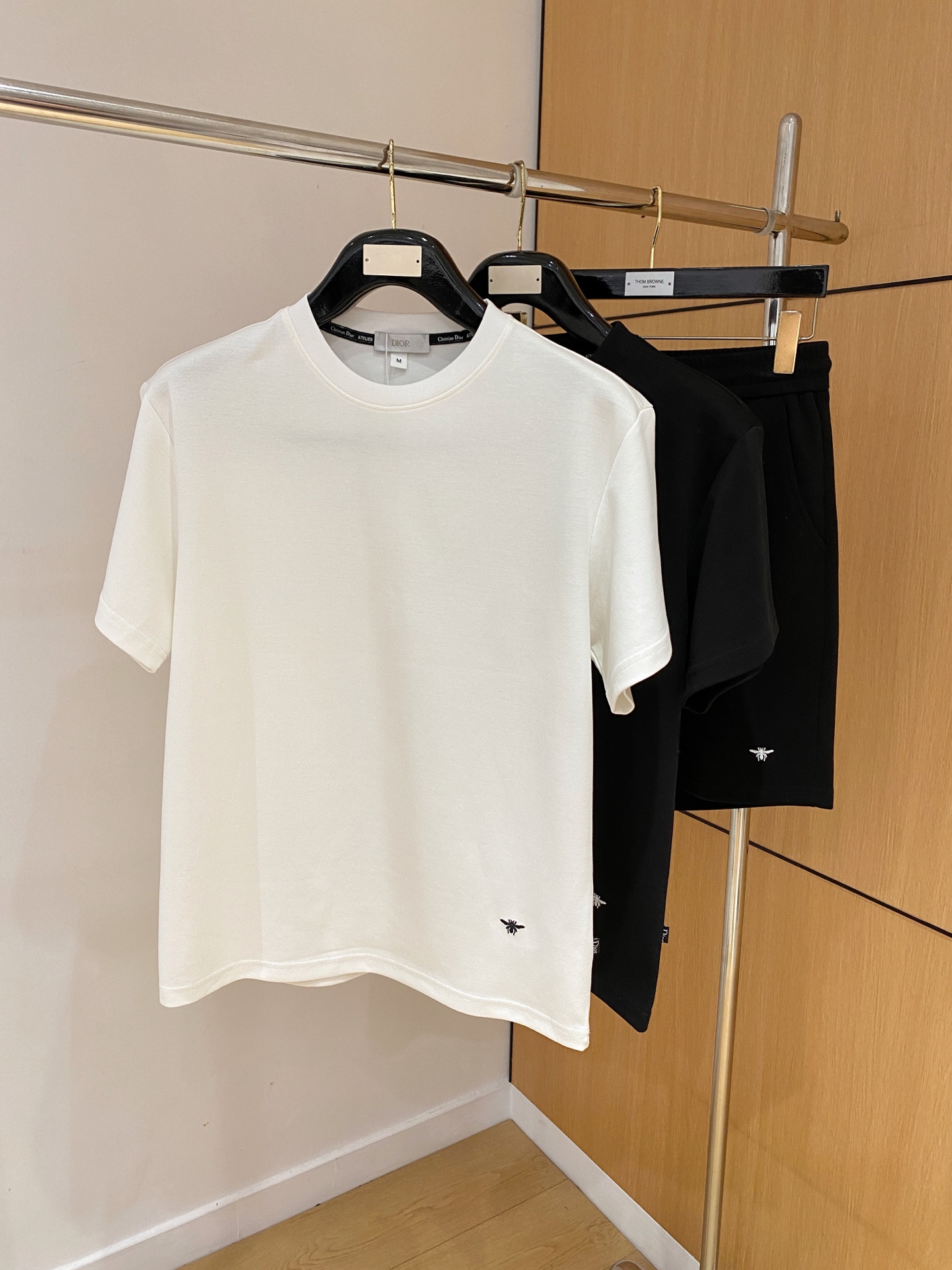 Dior D Logo Embroidery T-shirt Shorts Set