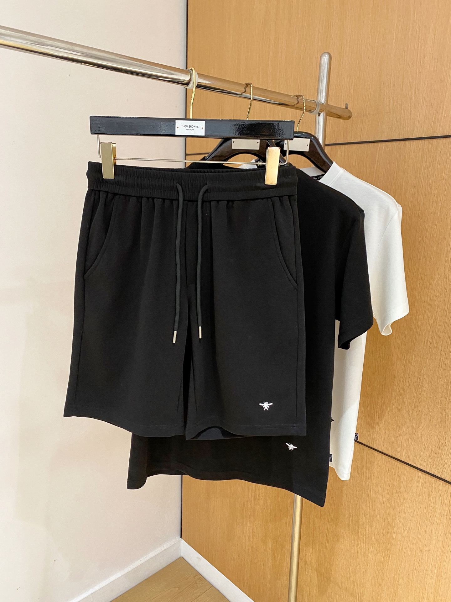 Dior D Logo Embroidery T-shirt Shorts Set