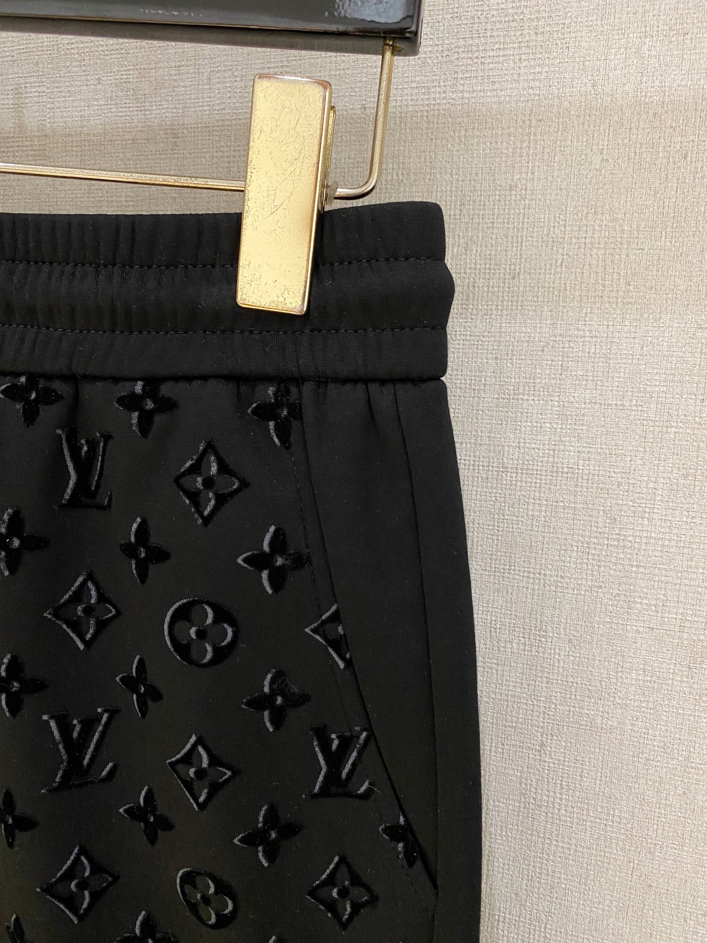 LV Black Gradient Monogram Tee Shorts Set