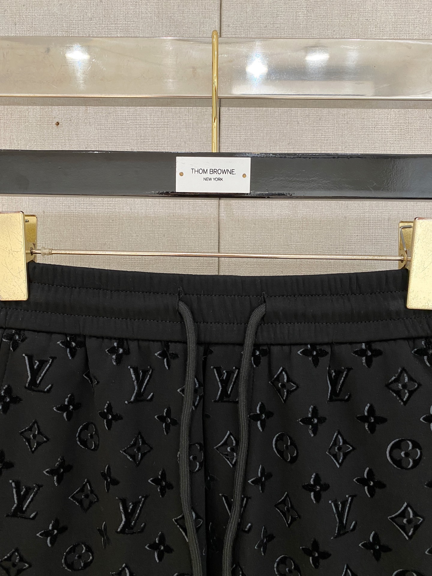 LV Black Gradient Monogram Tee Shorts Set