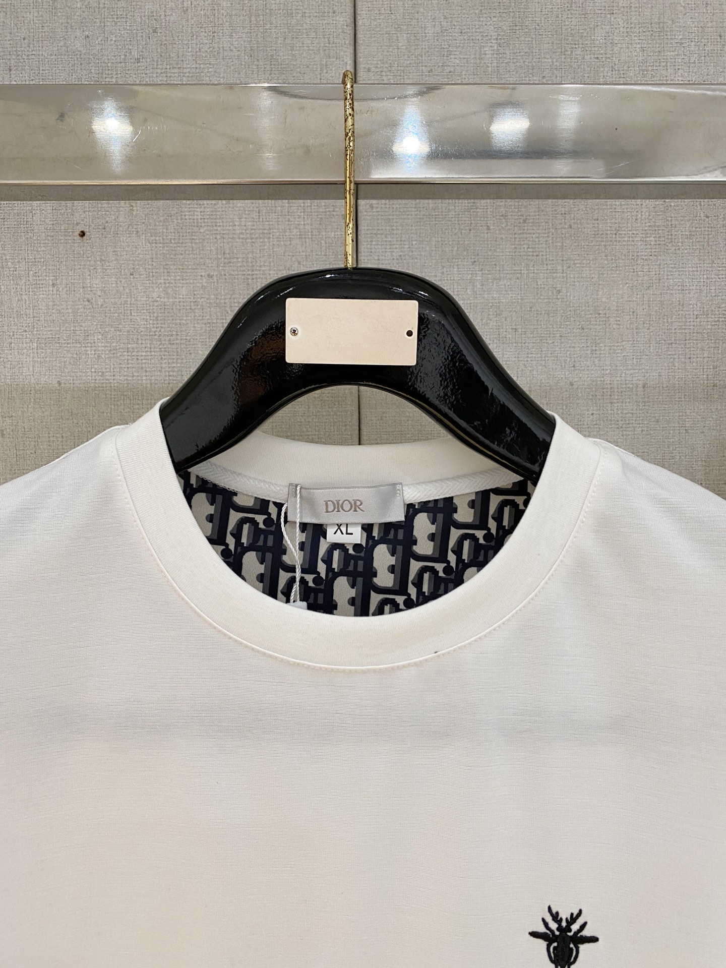 Dior Bee Embroidery White T-shirt Pants Set