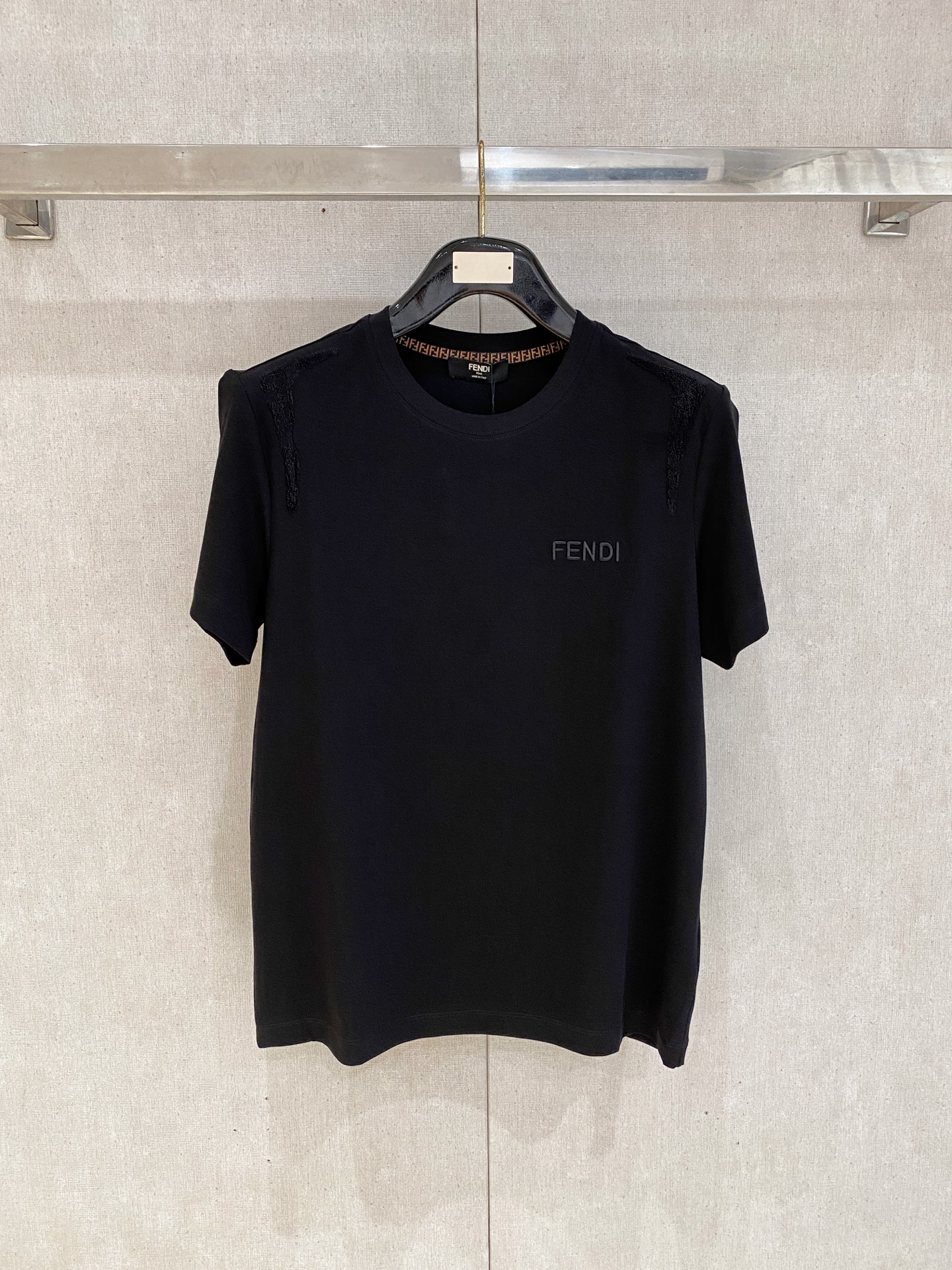 Fendi Black Chest Logo T-Shirt