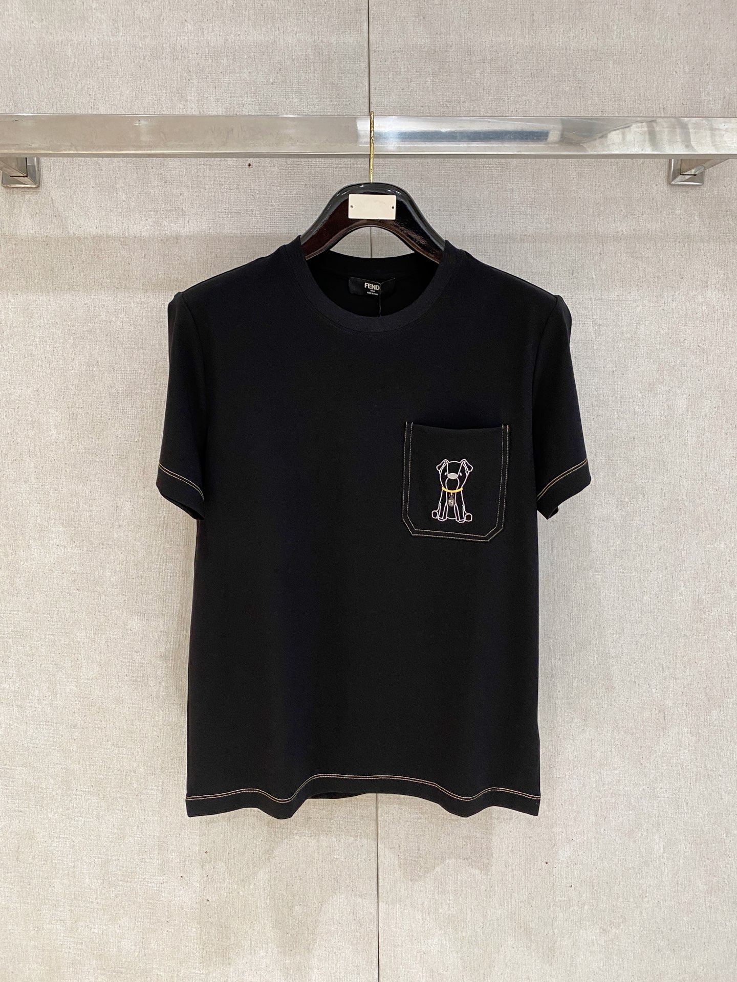 Fendi Black Graphic Pocket T-Shirt