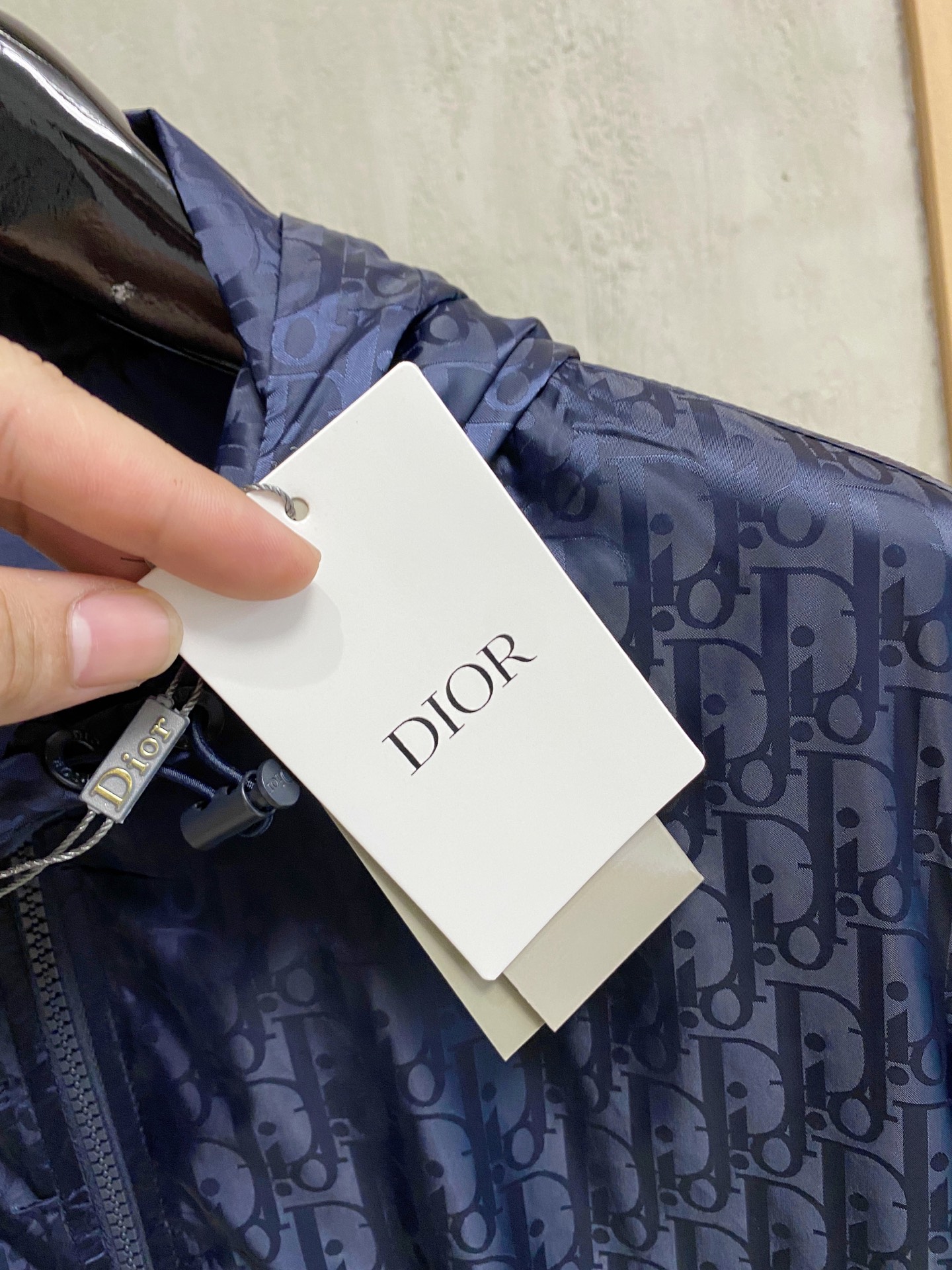 Dior Oblique Print Hooded Windbreaker Jacket