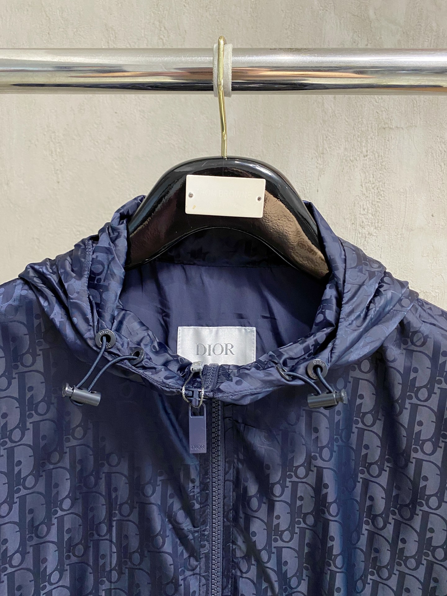 Dior Oblique Print Hooded Windbreaker Jacket