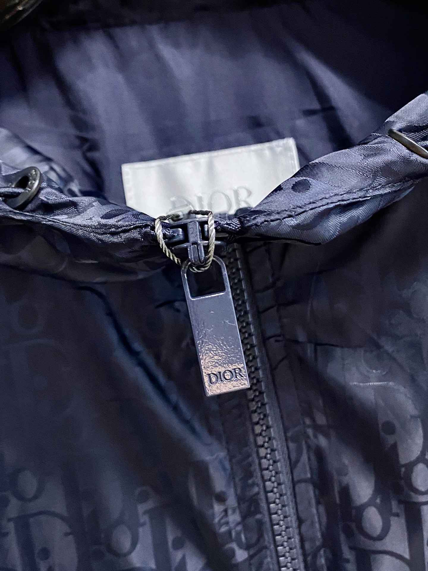 Dior Oblique Print Hooded Windbreaker Jacket