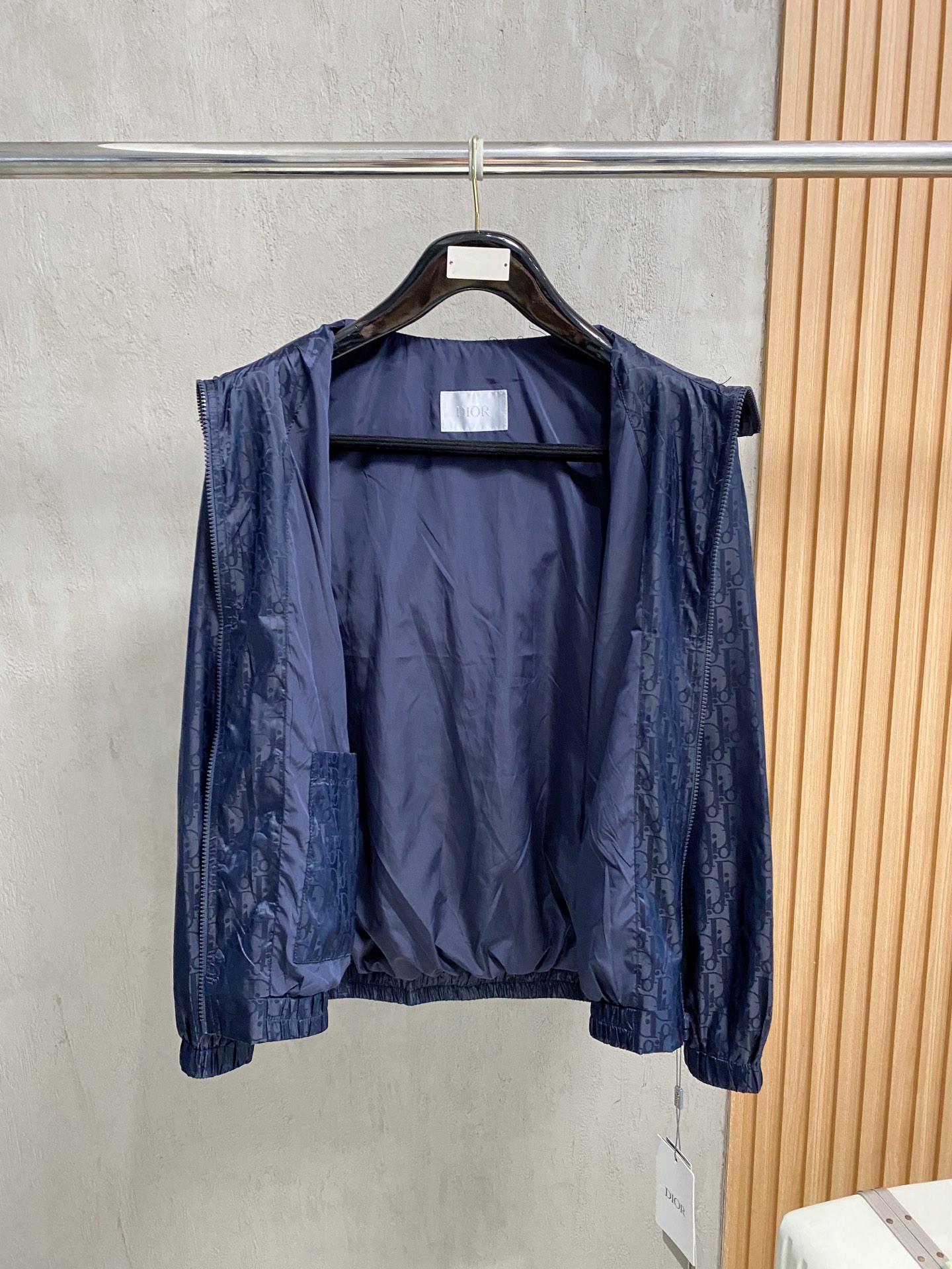 Dior Oblique Print Hooded Windbreaker Jacket
