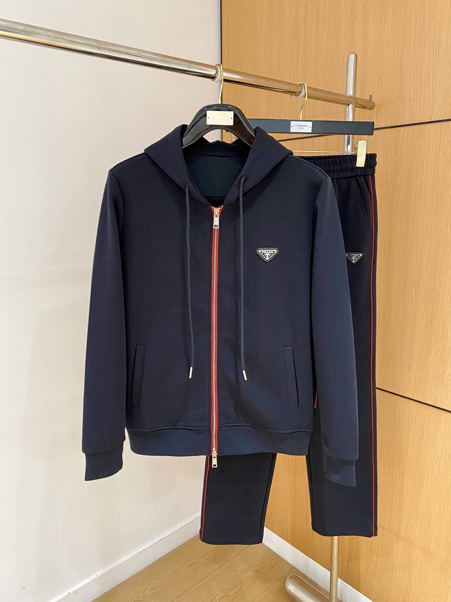 Prada Navy Zip Hoodie and Pants Set