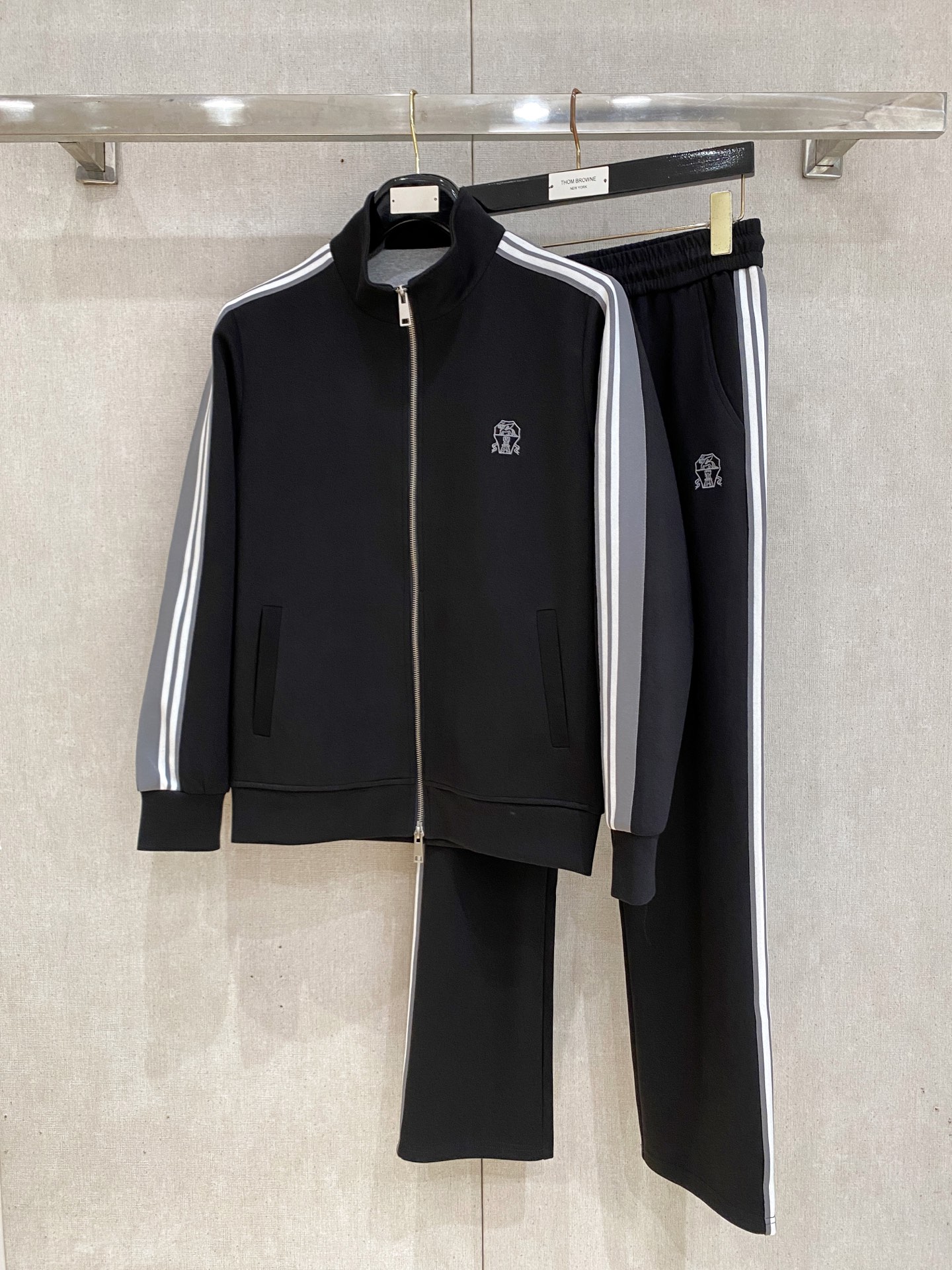 Brunello Cucinelli Black Striped Tracksuit
