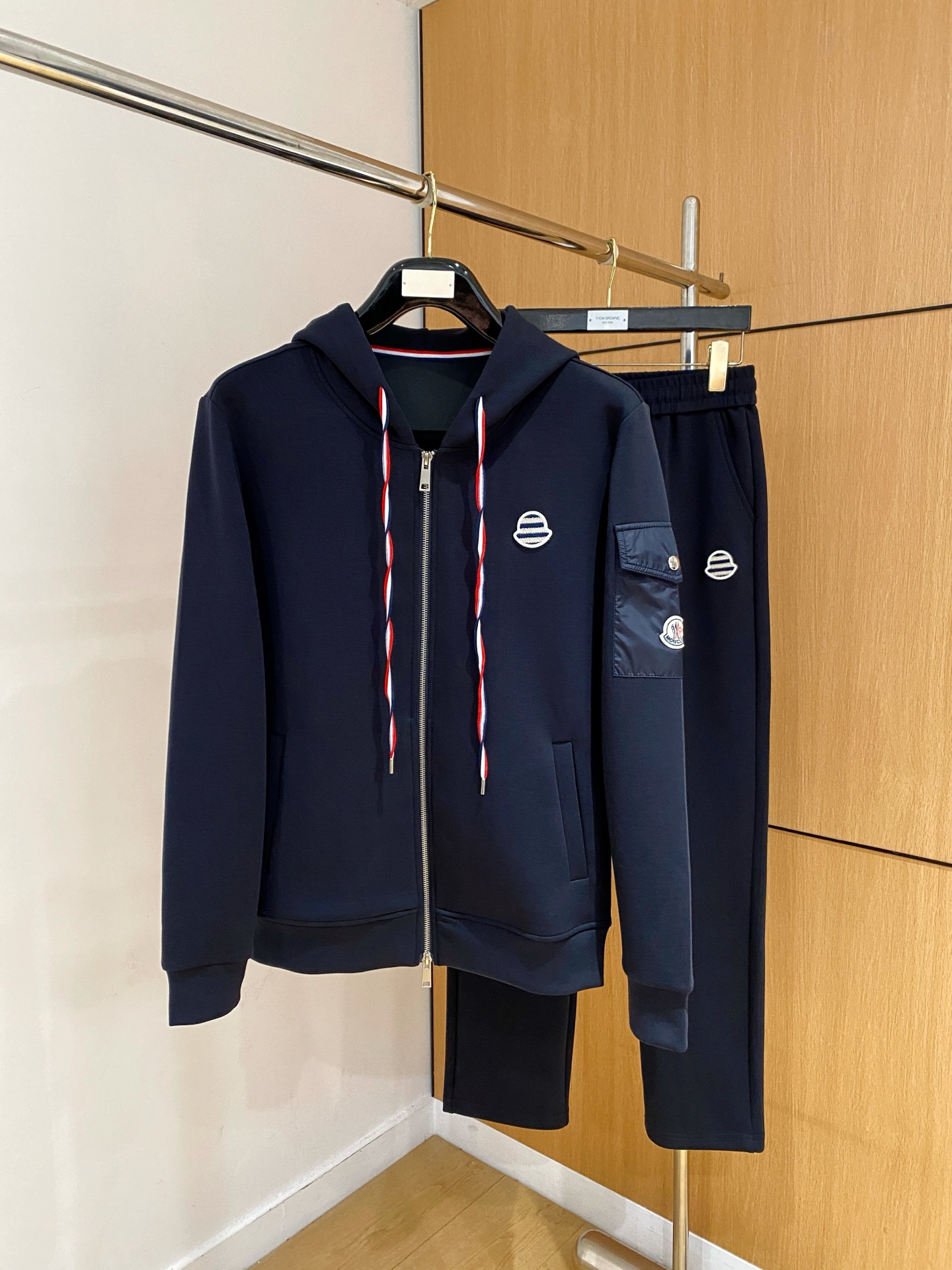 Moncler Navy Zip Hoodie and Pants Set