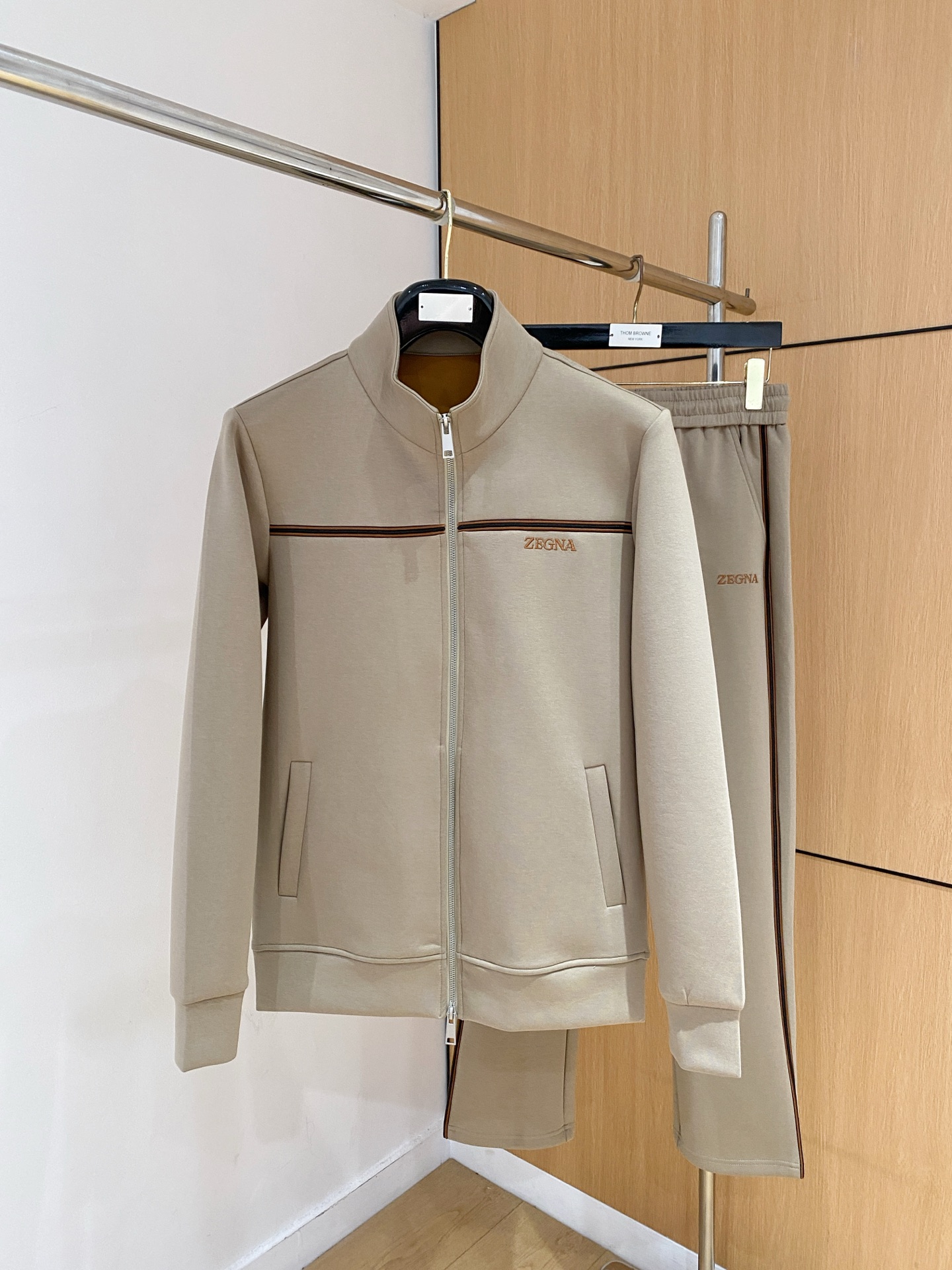Zegna Beige Zip Jacket and Pants Set
