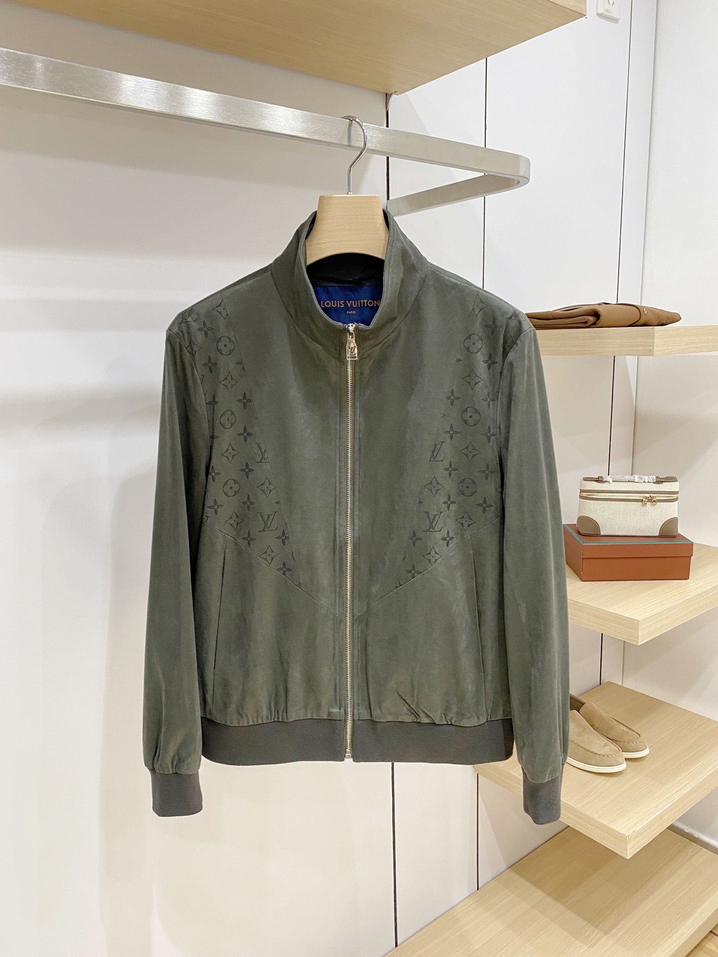 Louis Vuitton Olive Monogram Zip Jacket