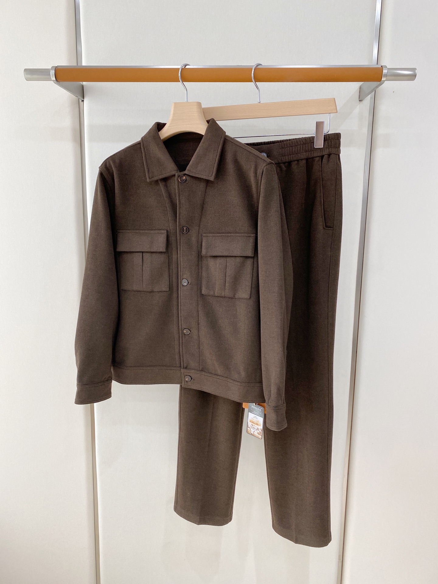 Zegna Brown Pocket Jacket and Pants Set