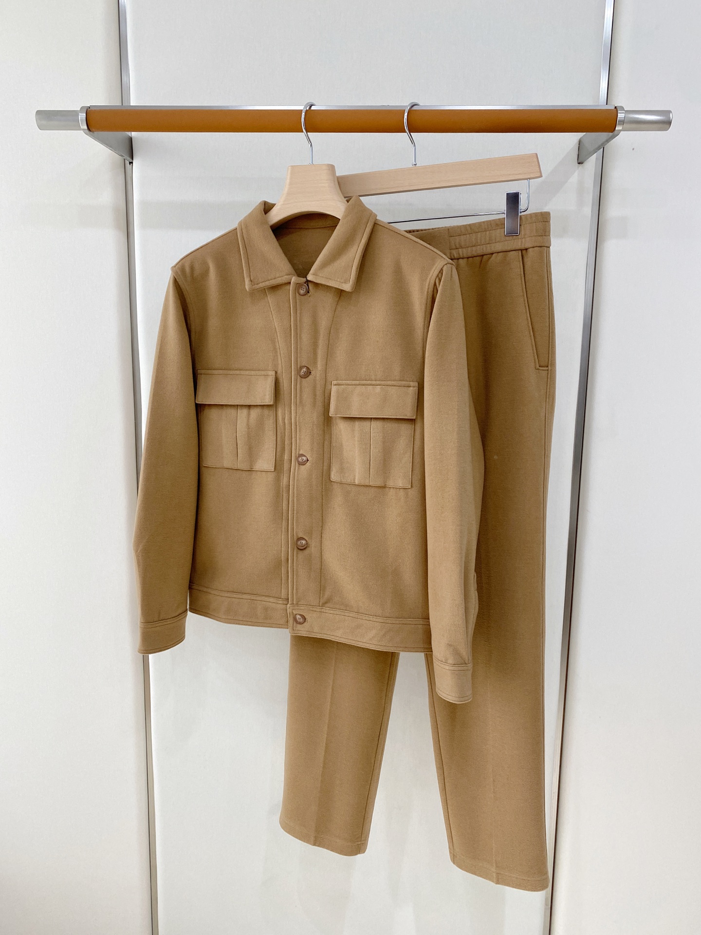 Zegna Tan Pocket Jacket and Pants Set