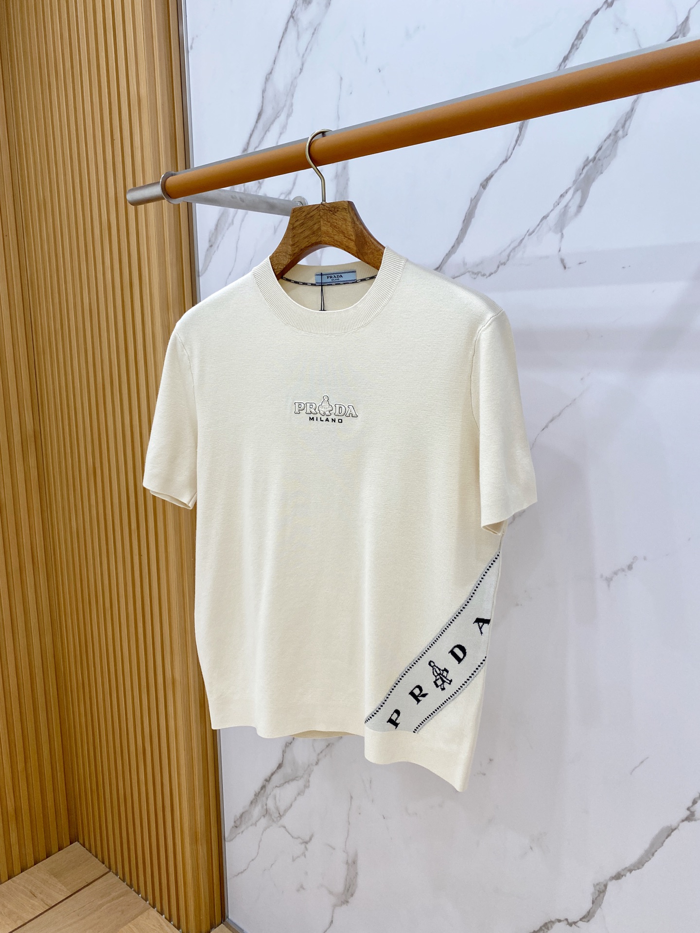 Prada White Logo T Shirt