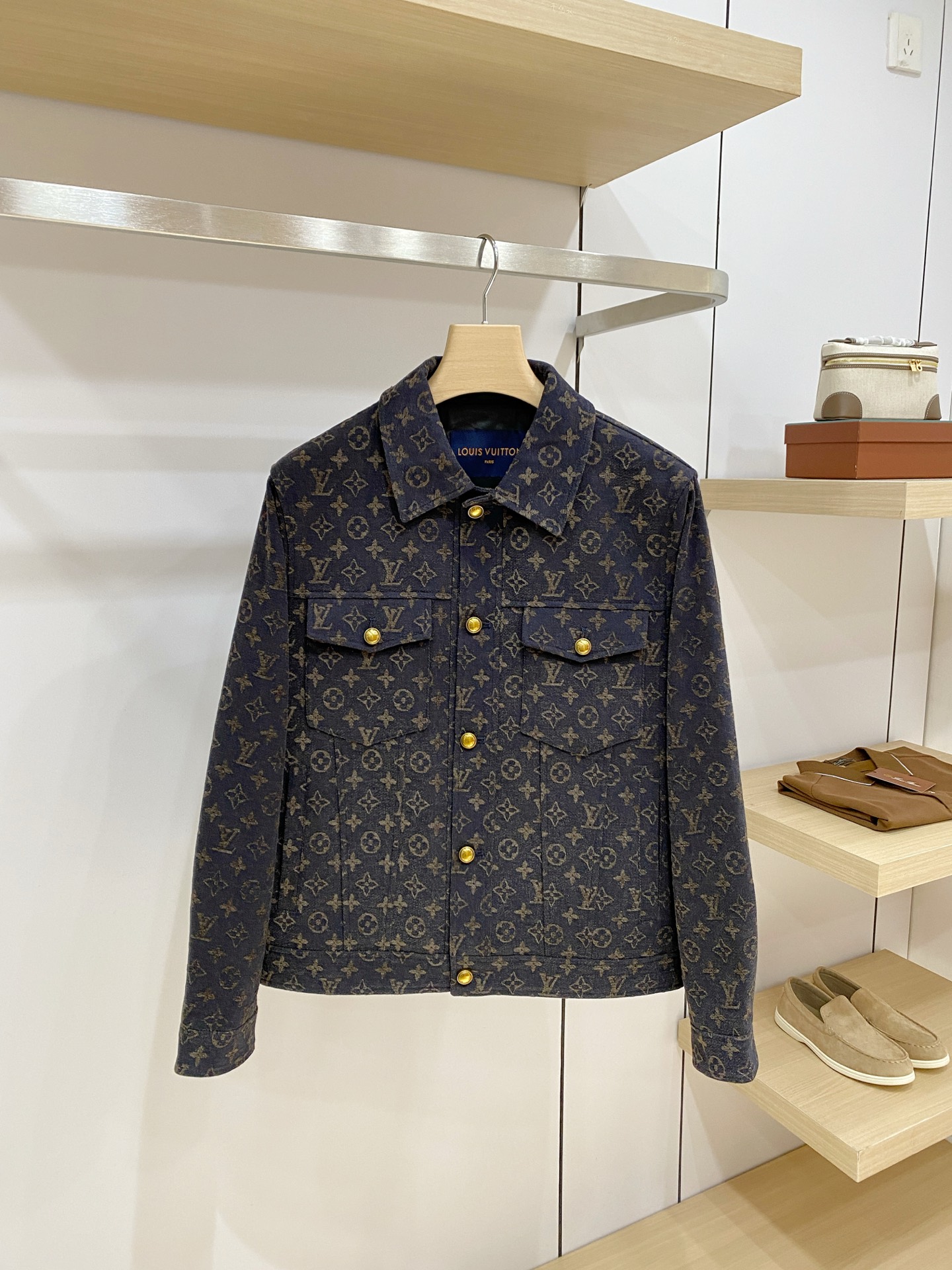 Louis Vuitton Dark Monogram Button Jacket