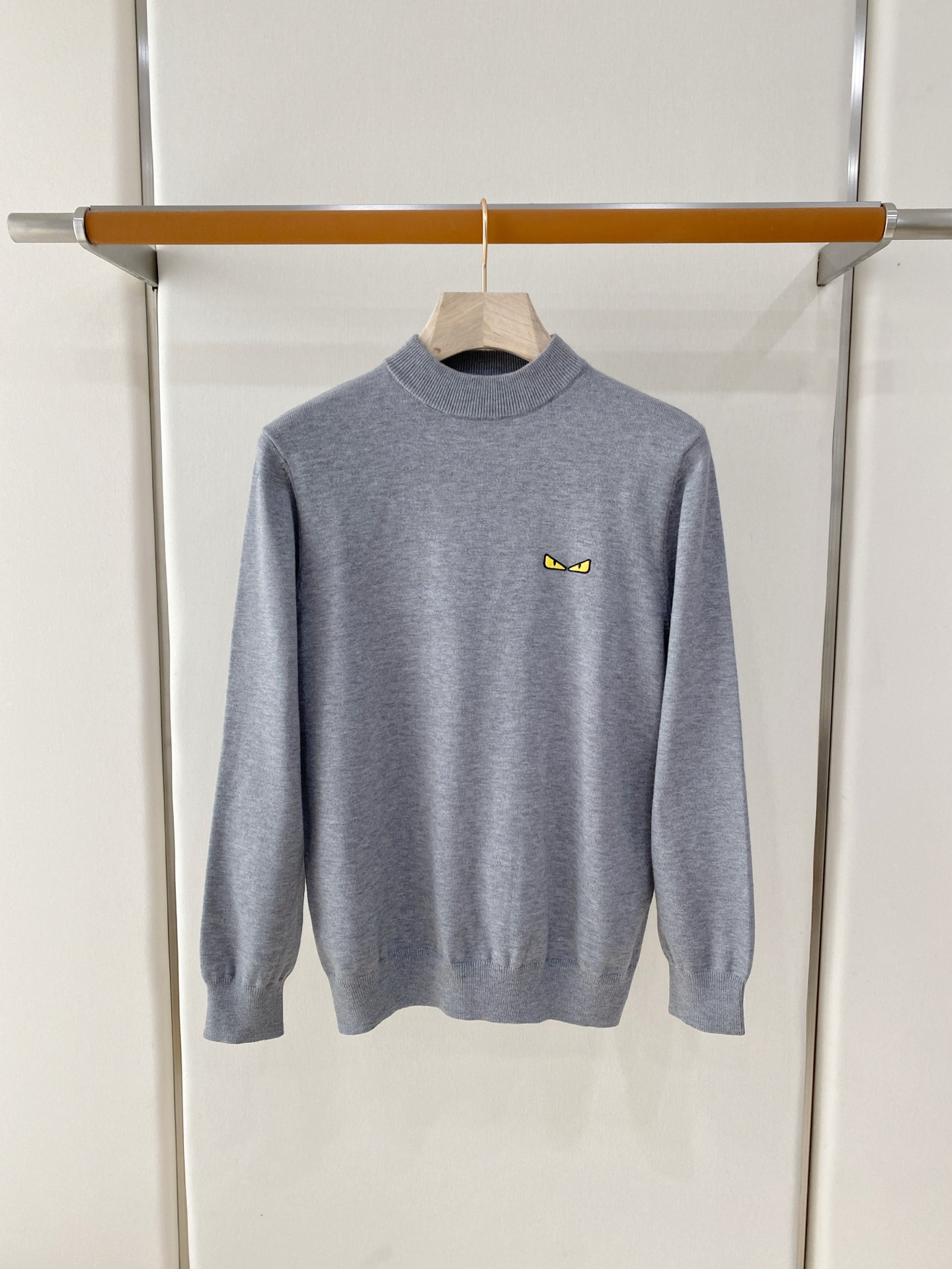 Fendi Gray Logo Crewneck Sweater