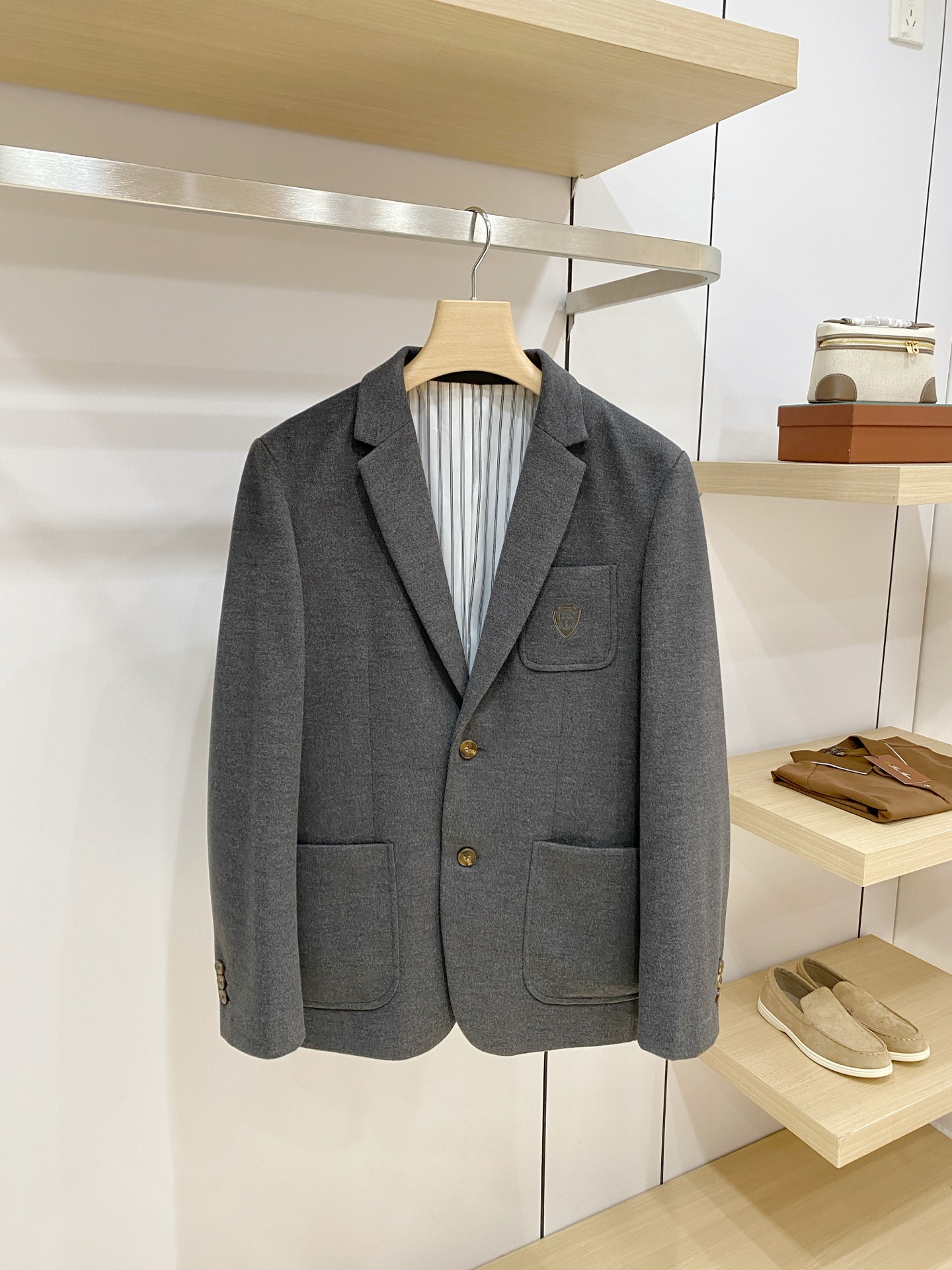 Brunello Cucinelli Gray Patch Pocket Blazer