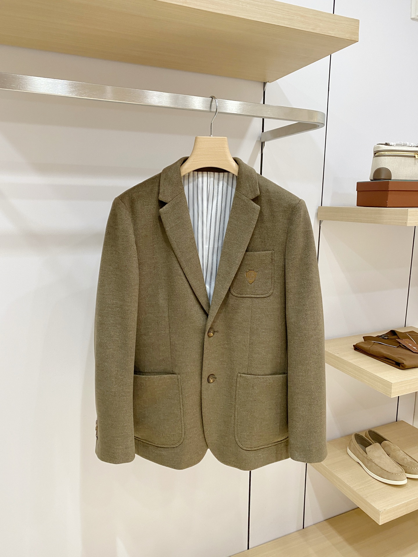 Brunello Cucinelli Olive Patch Pocket Blazer