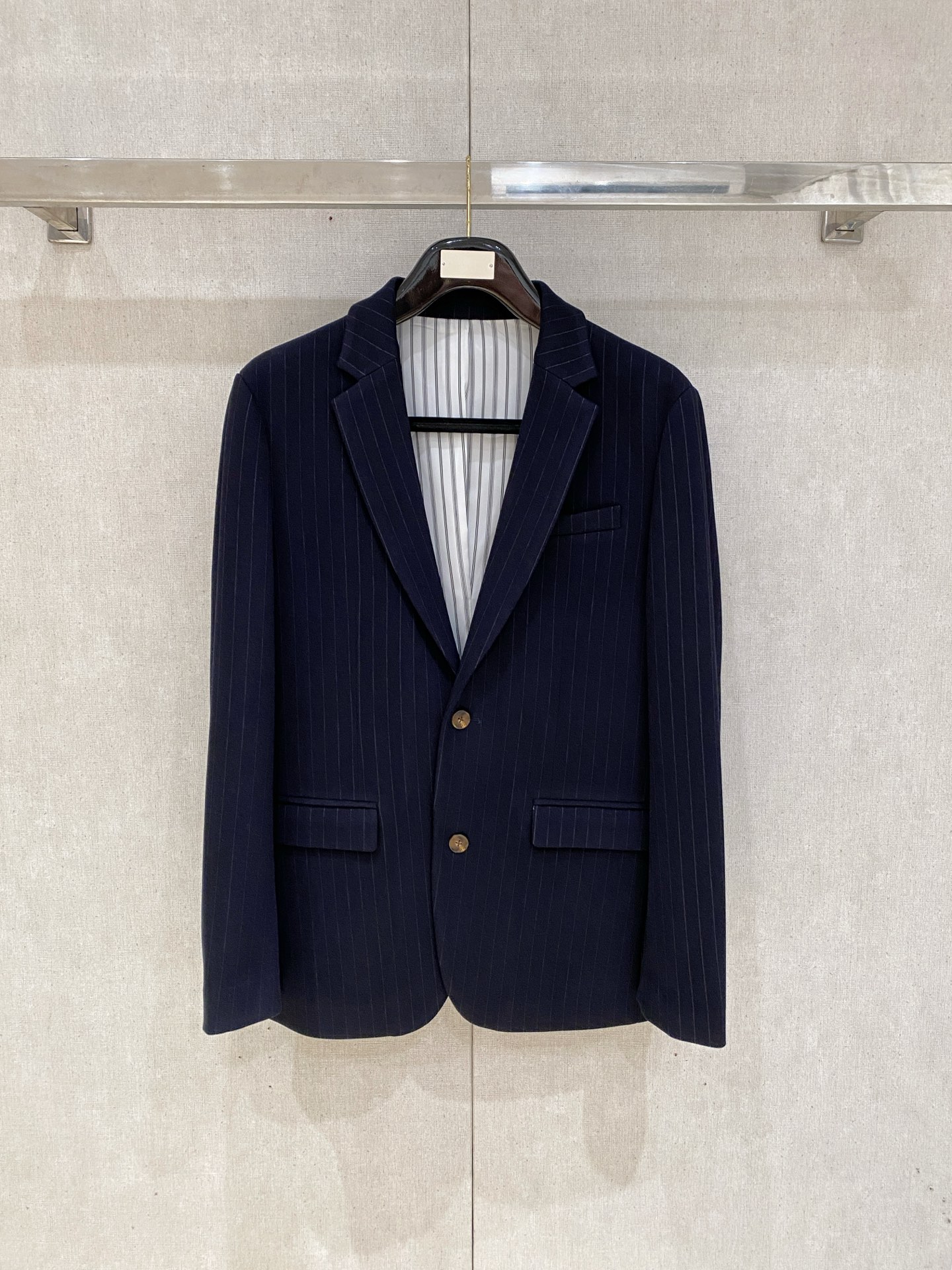 Brunello Cucinelli Navy Two Button Blazer