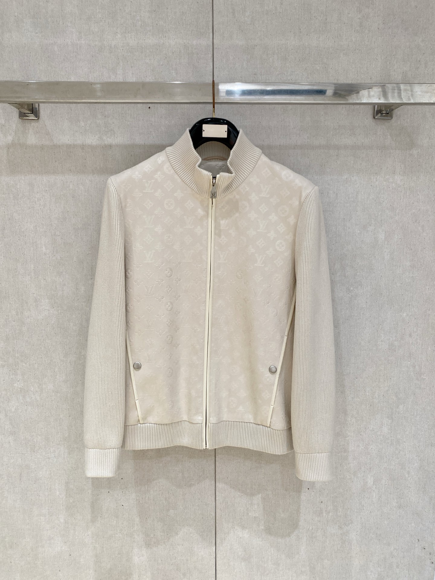 Louis Vuitton White Stand Collar Zip Jacket