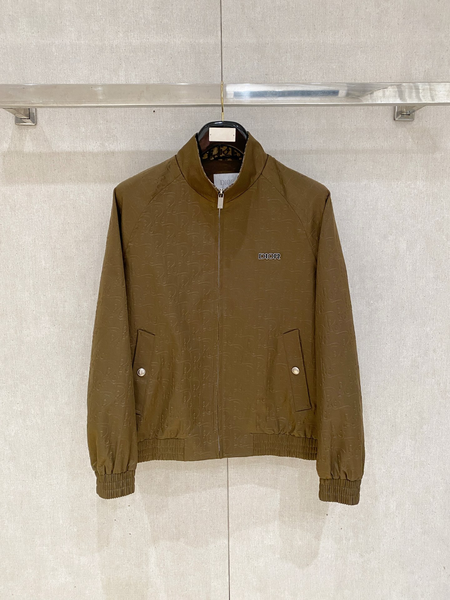 Dior Brown Stand Collar Zip Jacket