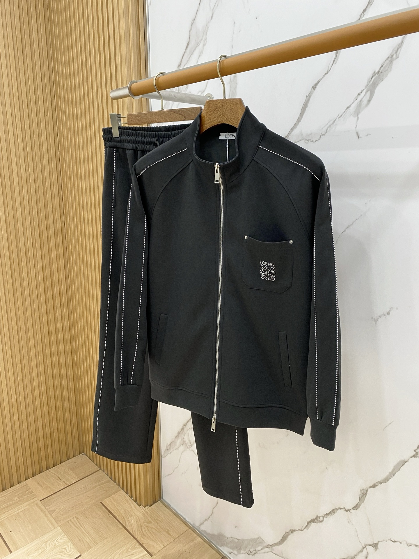 Loewe Black Pocket Jacket and Pants Set