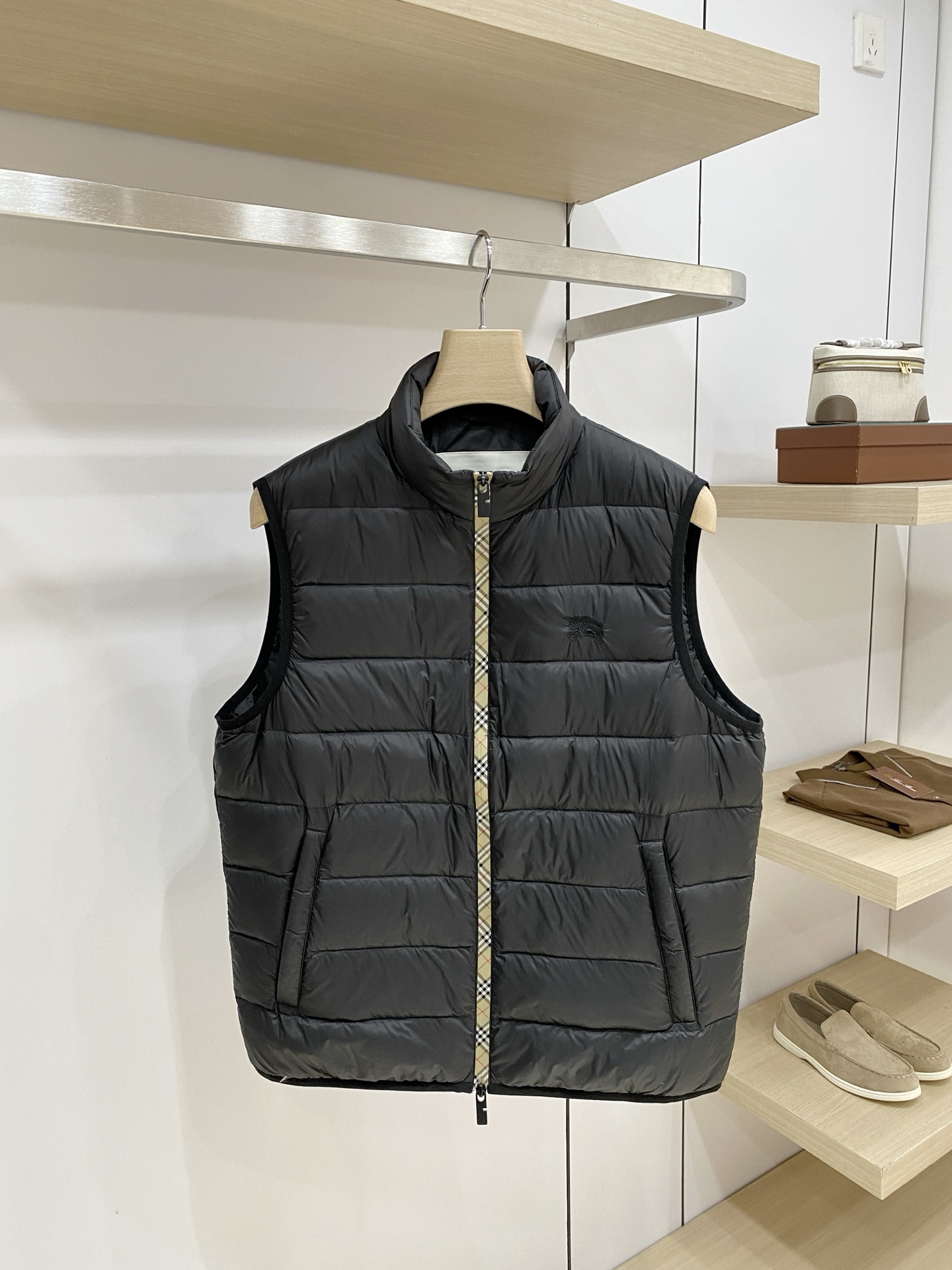Burberry Black Quilted Zip Vest