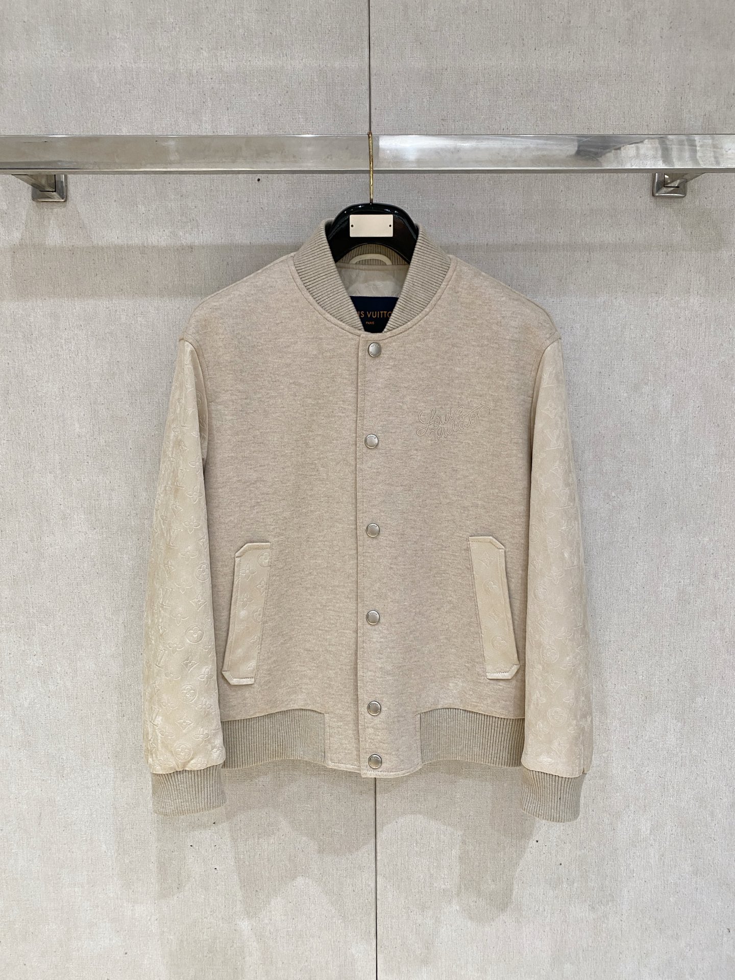 Louis Vuitton Cream Button Bomber Jacket