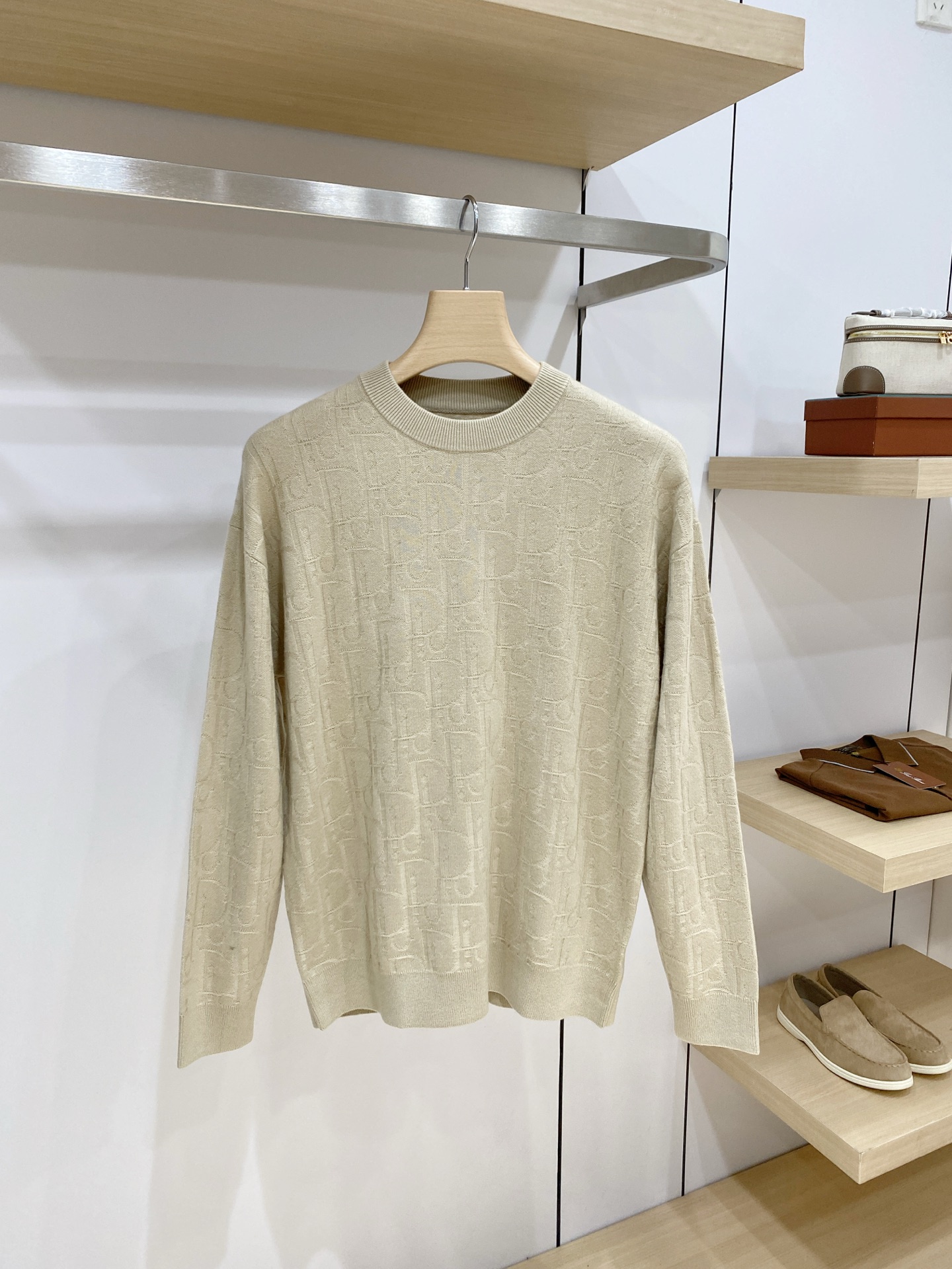 Dior Cream Crew Neck Sweater