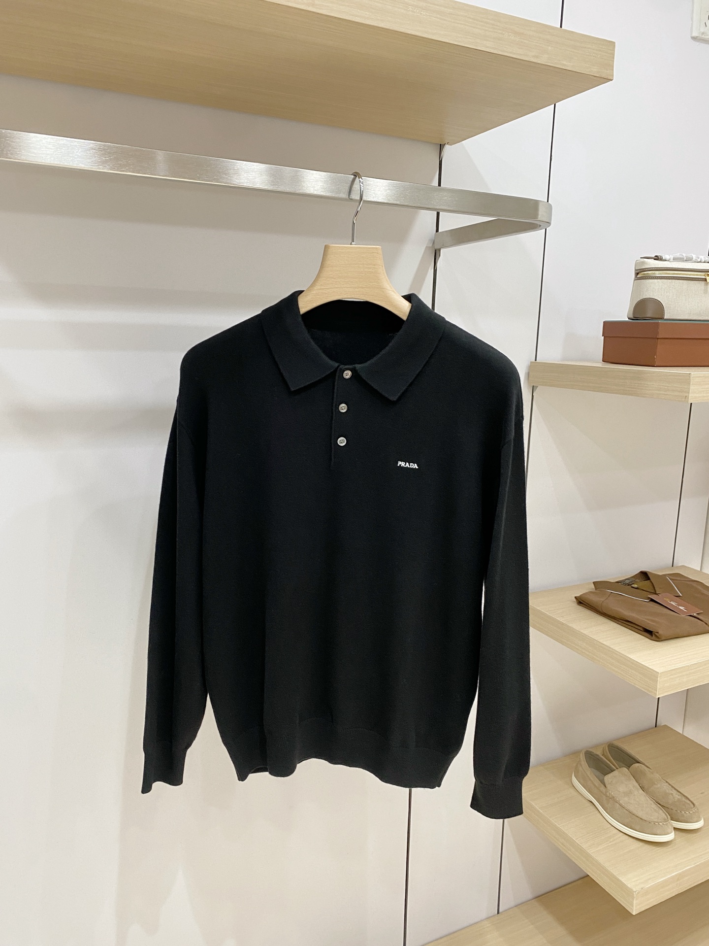 Prada Black Collared Sweater