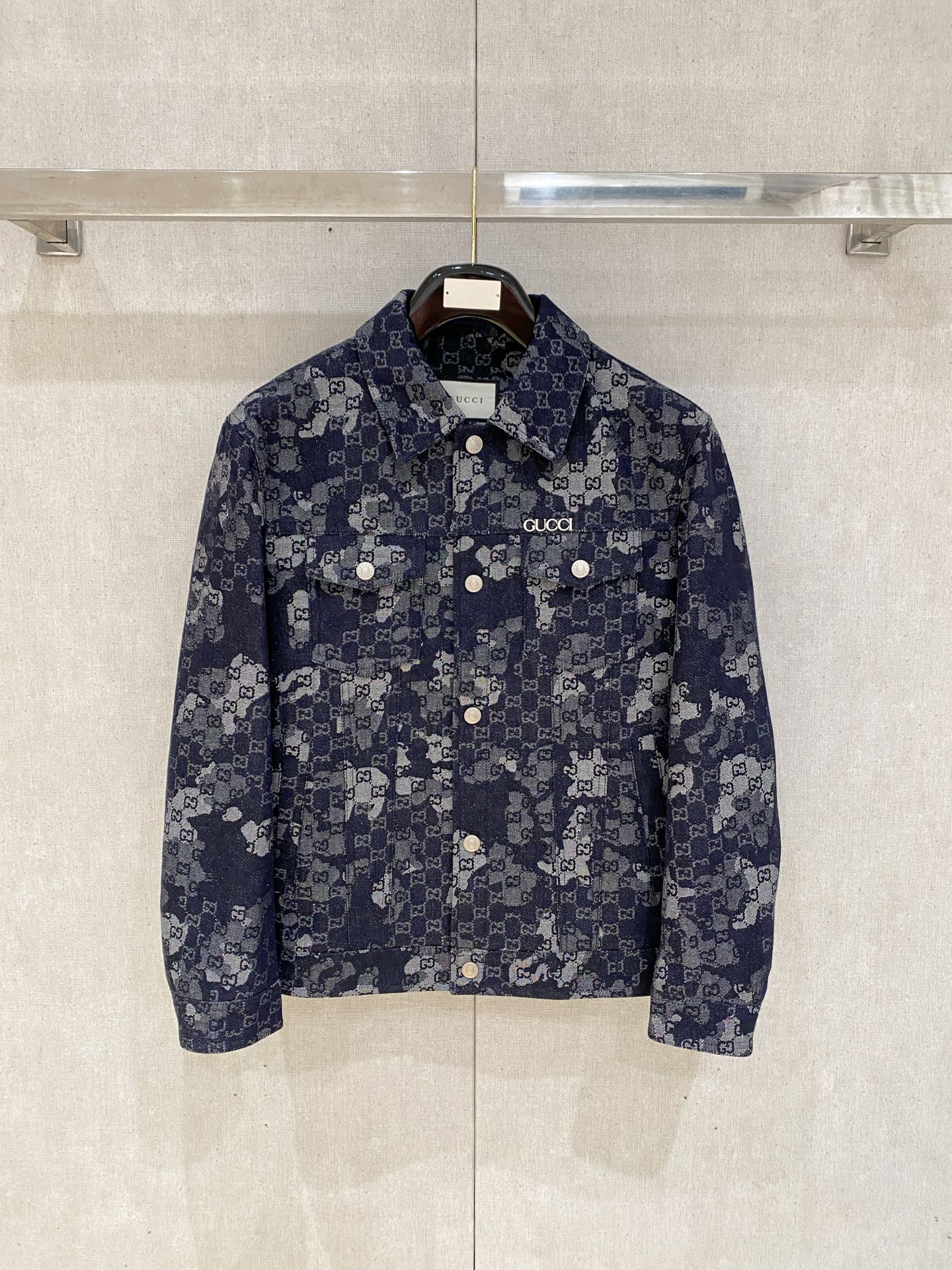Gucci Navy Floral Print Jacket