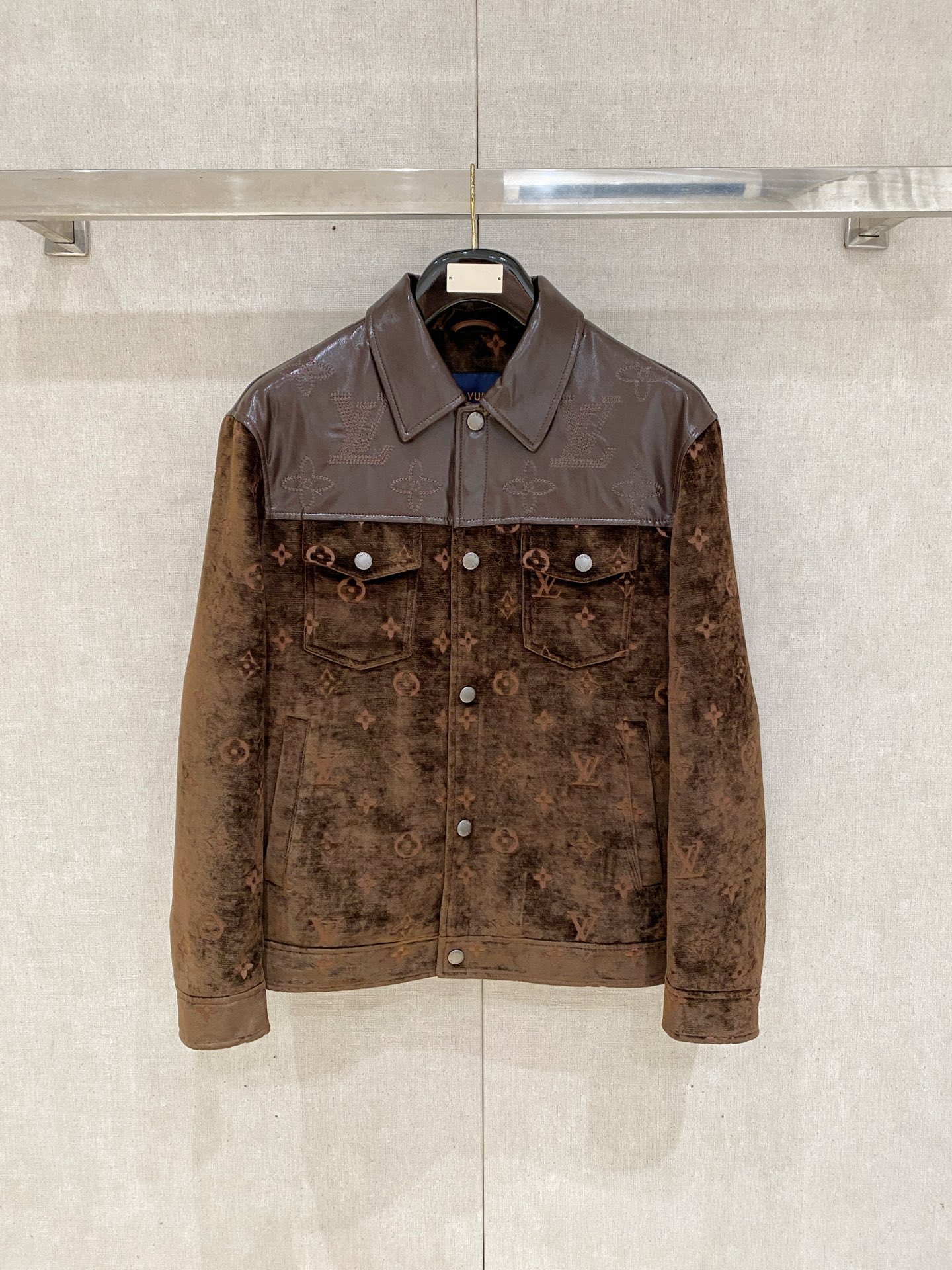 Louis Vuitton Brown Monogram Button Jacket