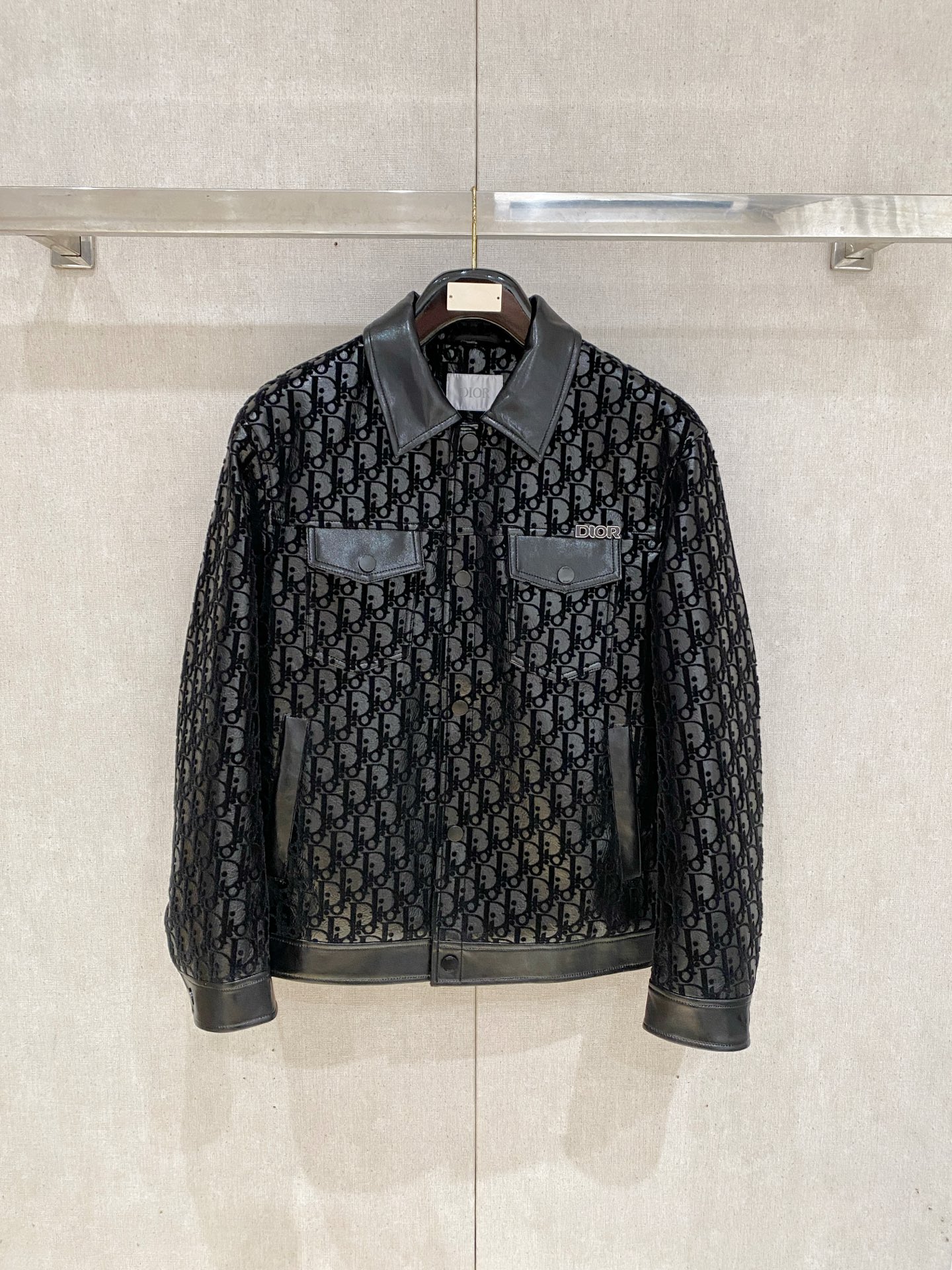 Dior Black Monogram Button Front Jacket