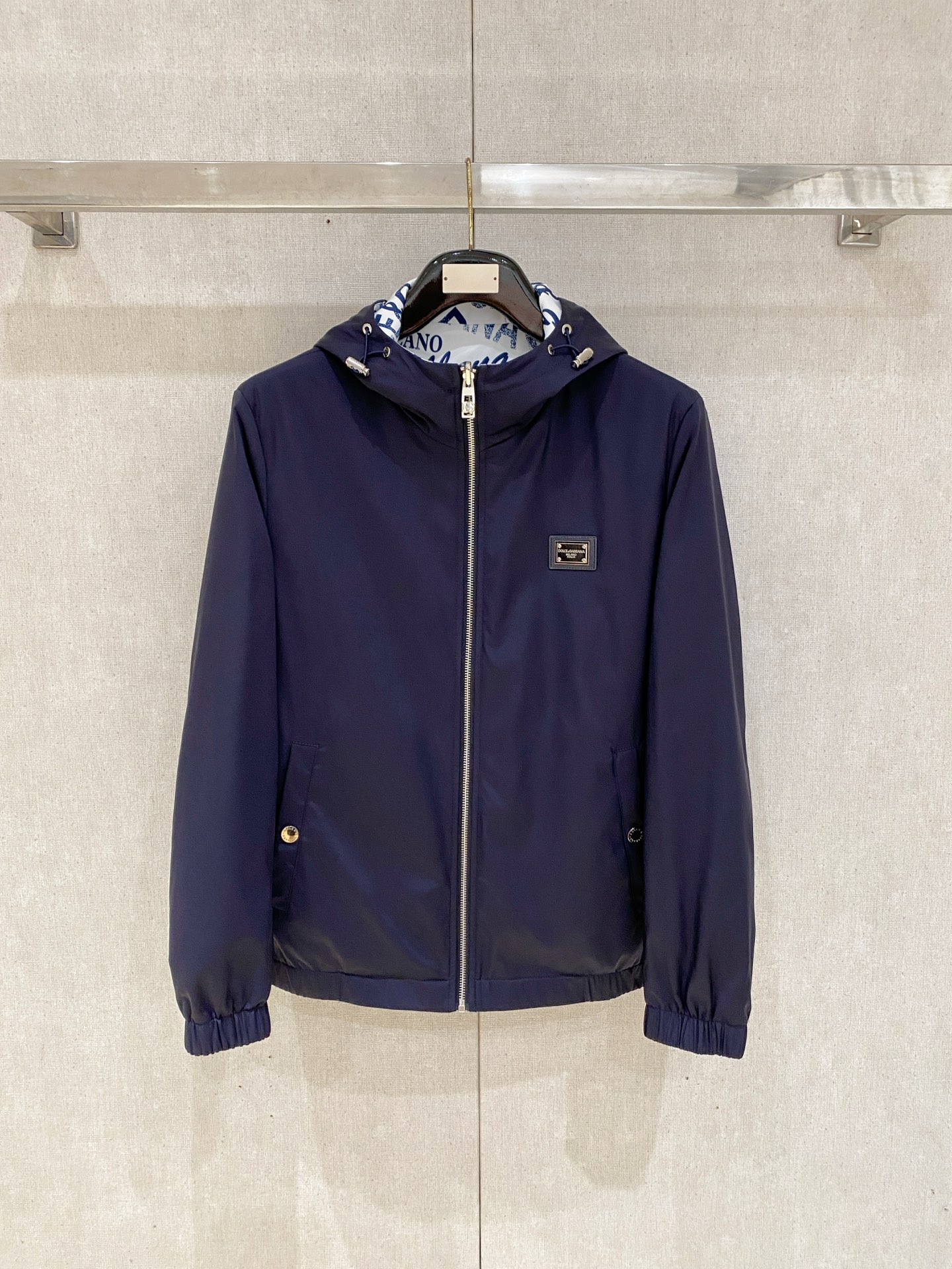 Dolce and Gabbana Navy Hooded Zip Jacket