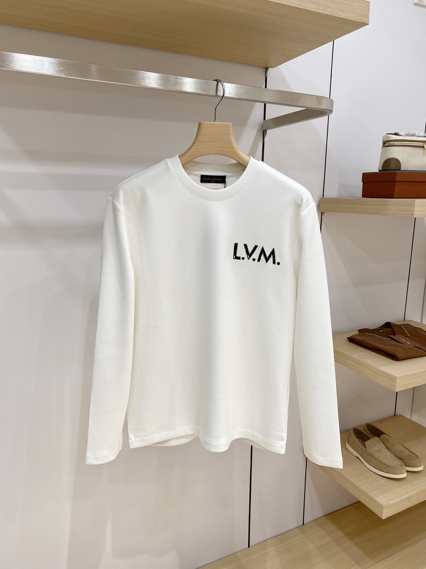 Louis Vuitton White Logo Long Sleeve T Shirt