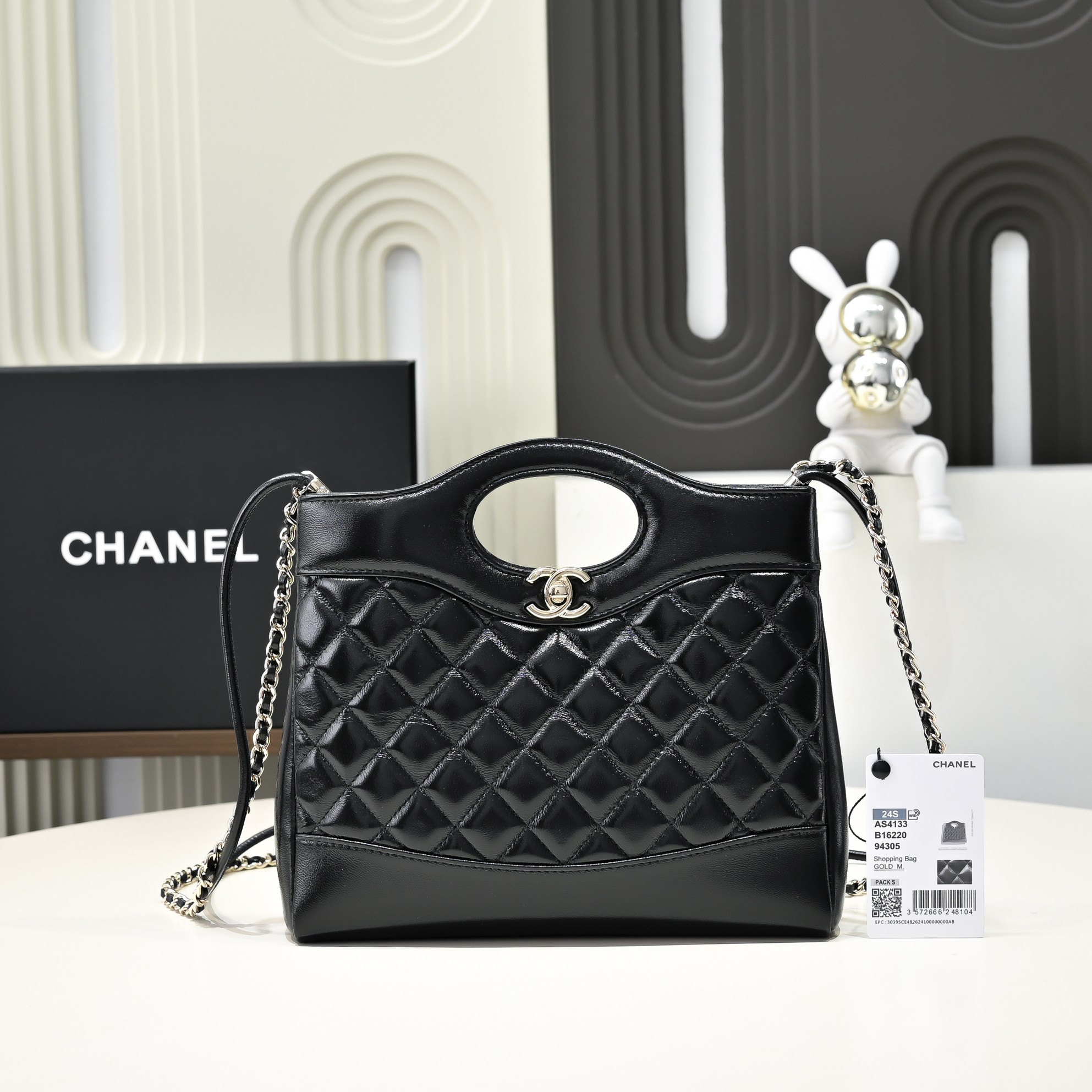 ¡¡Nueva llegada!! Desarrollo Zp Chane124S mini bolso de compras 31Bag hecho a mano negro vendido rmb desarrollo de comp…