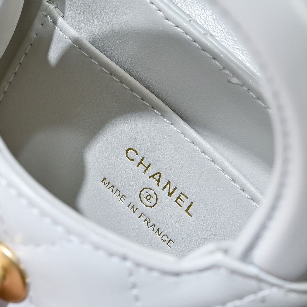 Chanel Style Grey Leather Top Handle Bag style reference detail image 8 from source 776490